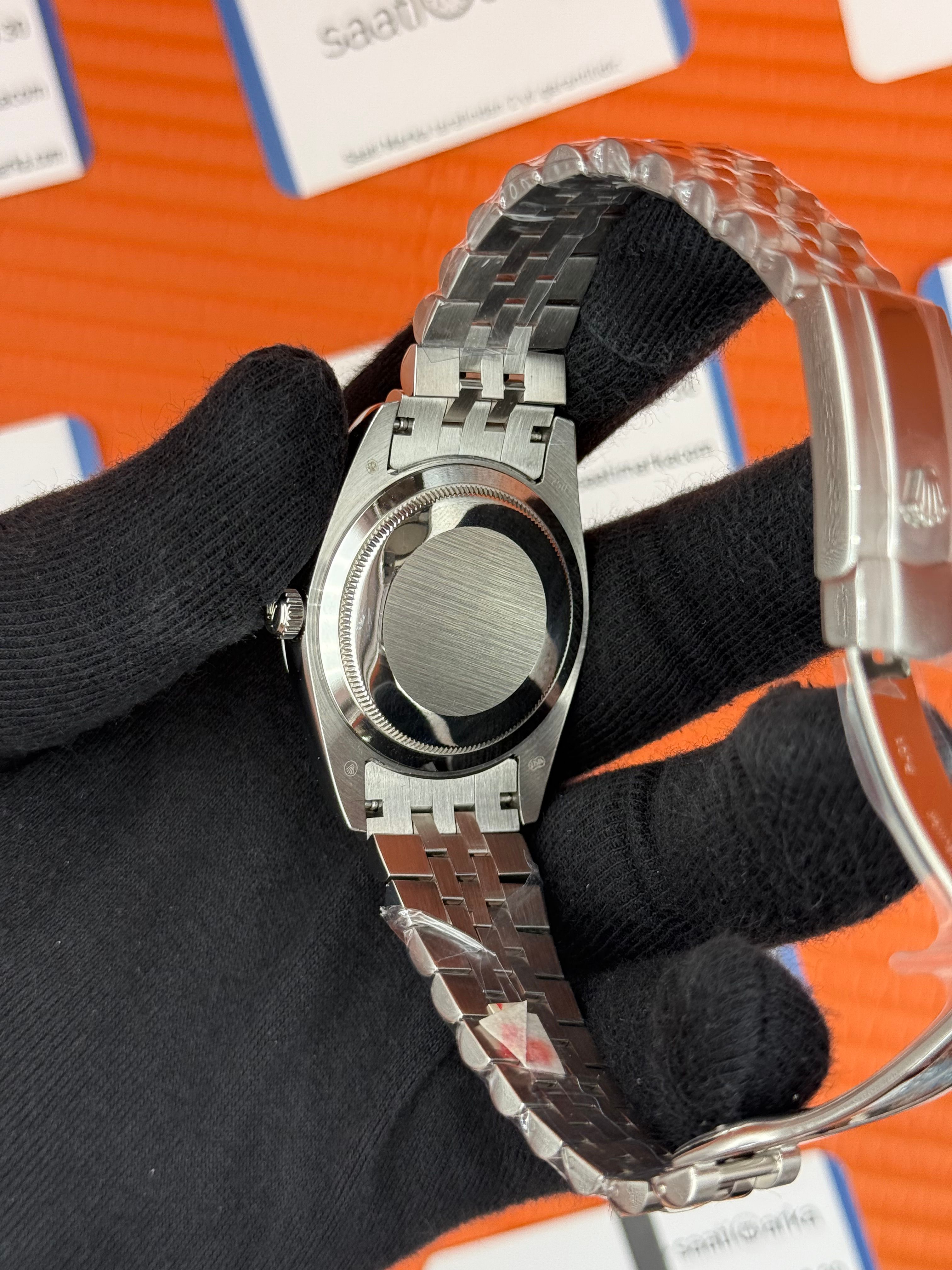 ROLEX Day Date roma rakamlı beyaz kadran silver jubilee kordon