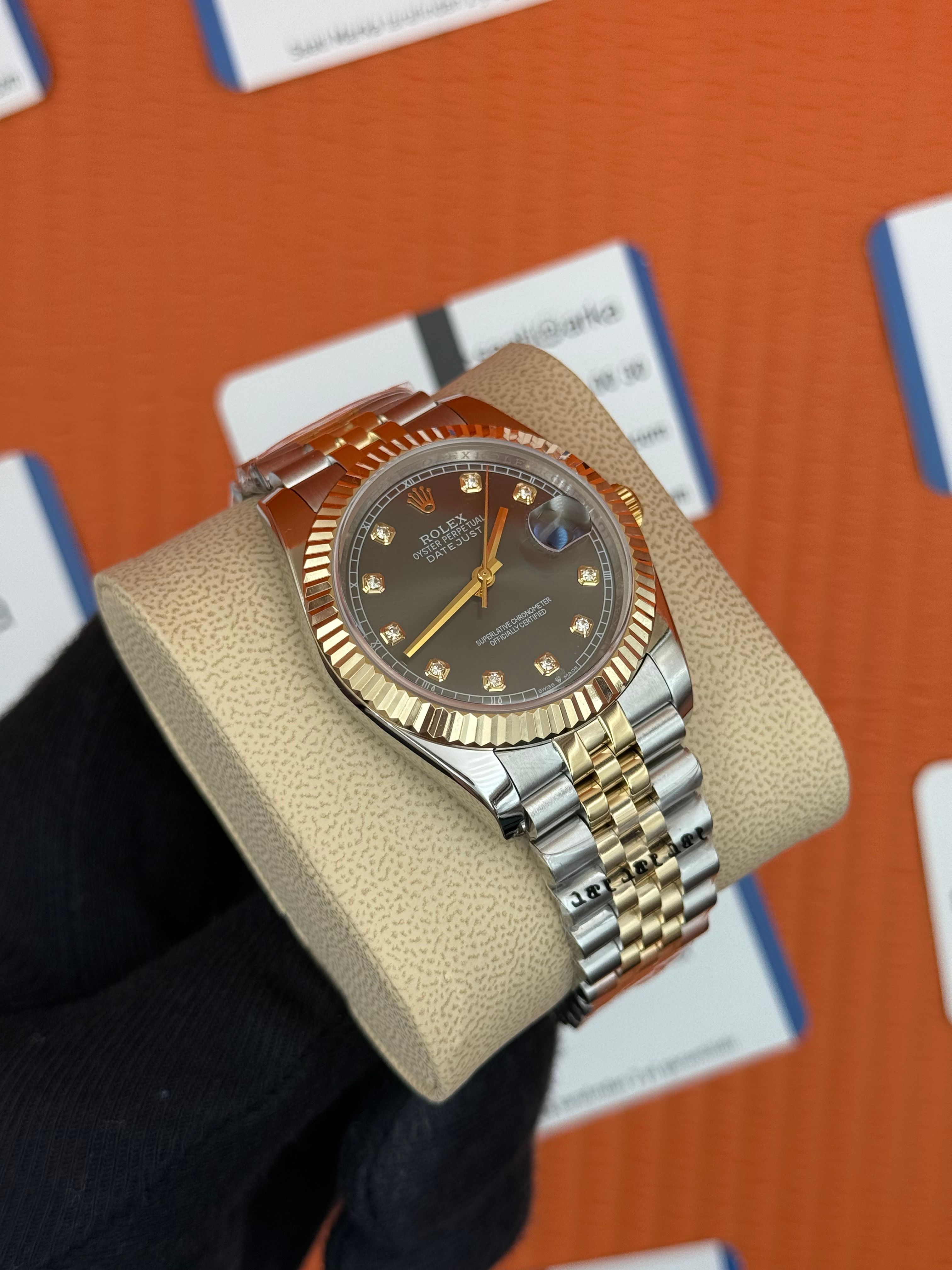 ROLEX Datejust baget taşlı grey dial gold-silver jubilee kordon