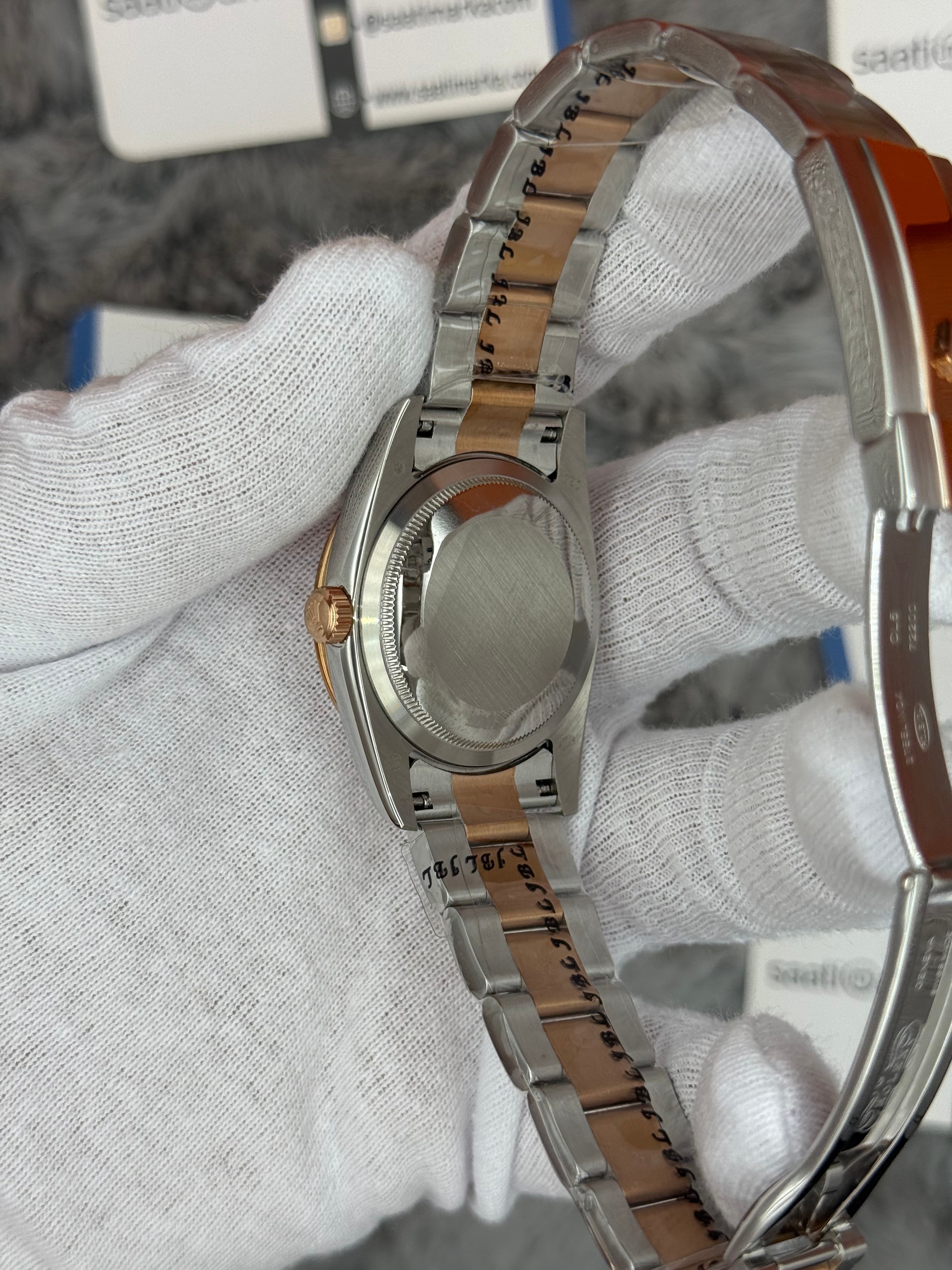 ROLEX Datejust 36mm rose kadran taşlı bezel silver kasa rose silver oyster kordon