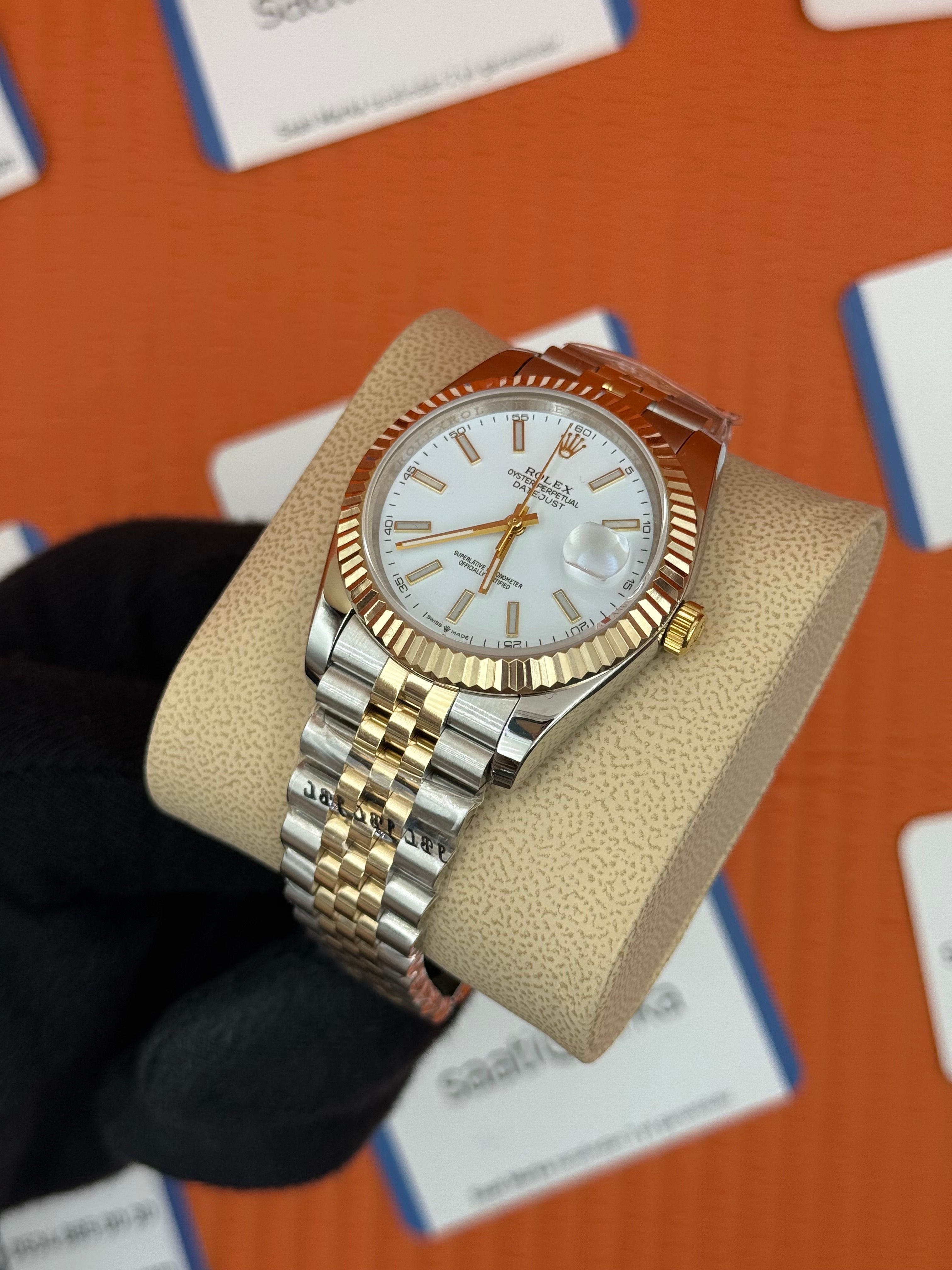 ROLEX Datejust white dial gold-silver jubilee kordon