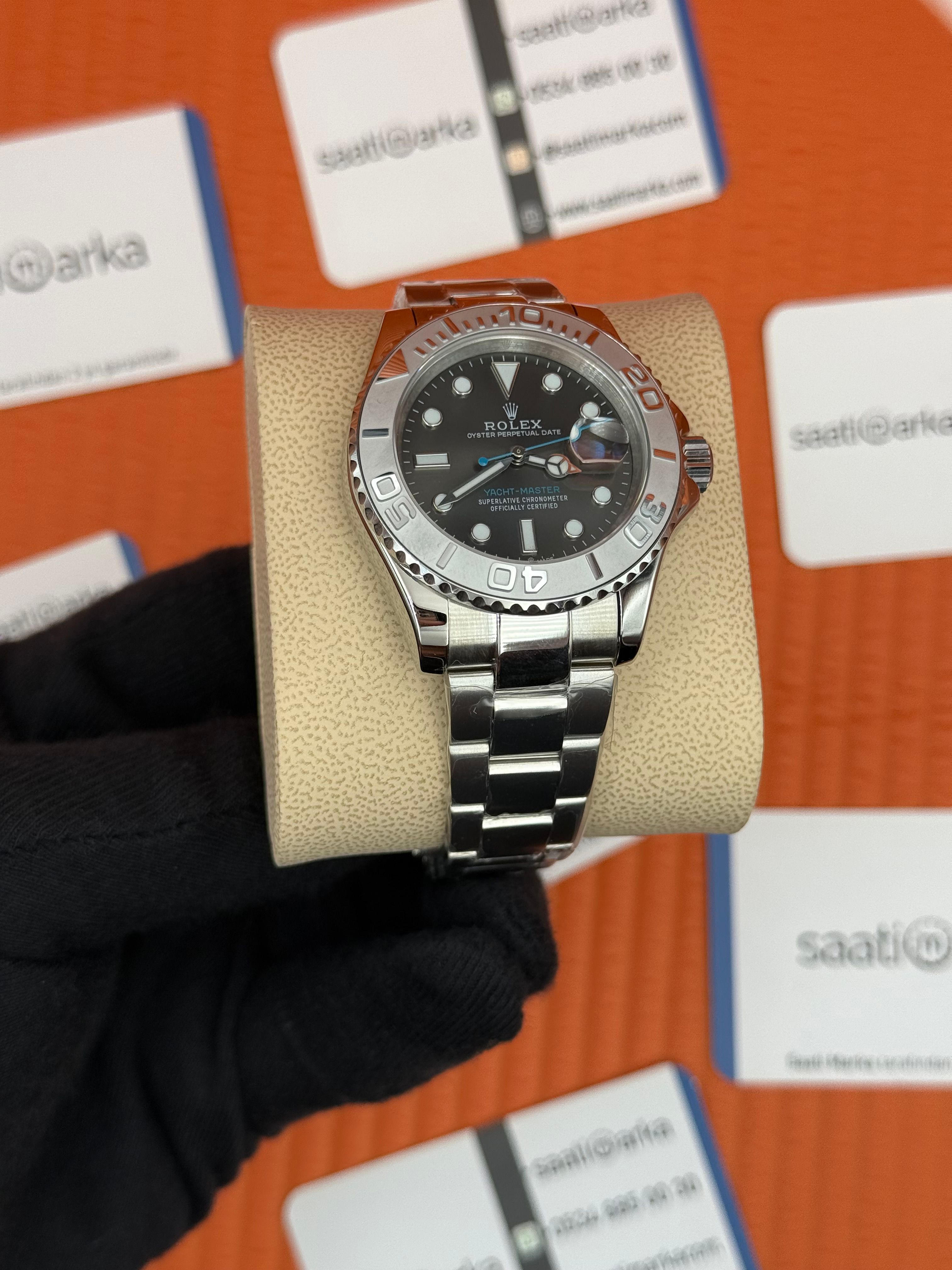 ROLEX Yacht Master oyster gray dial silver kasa-kordon