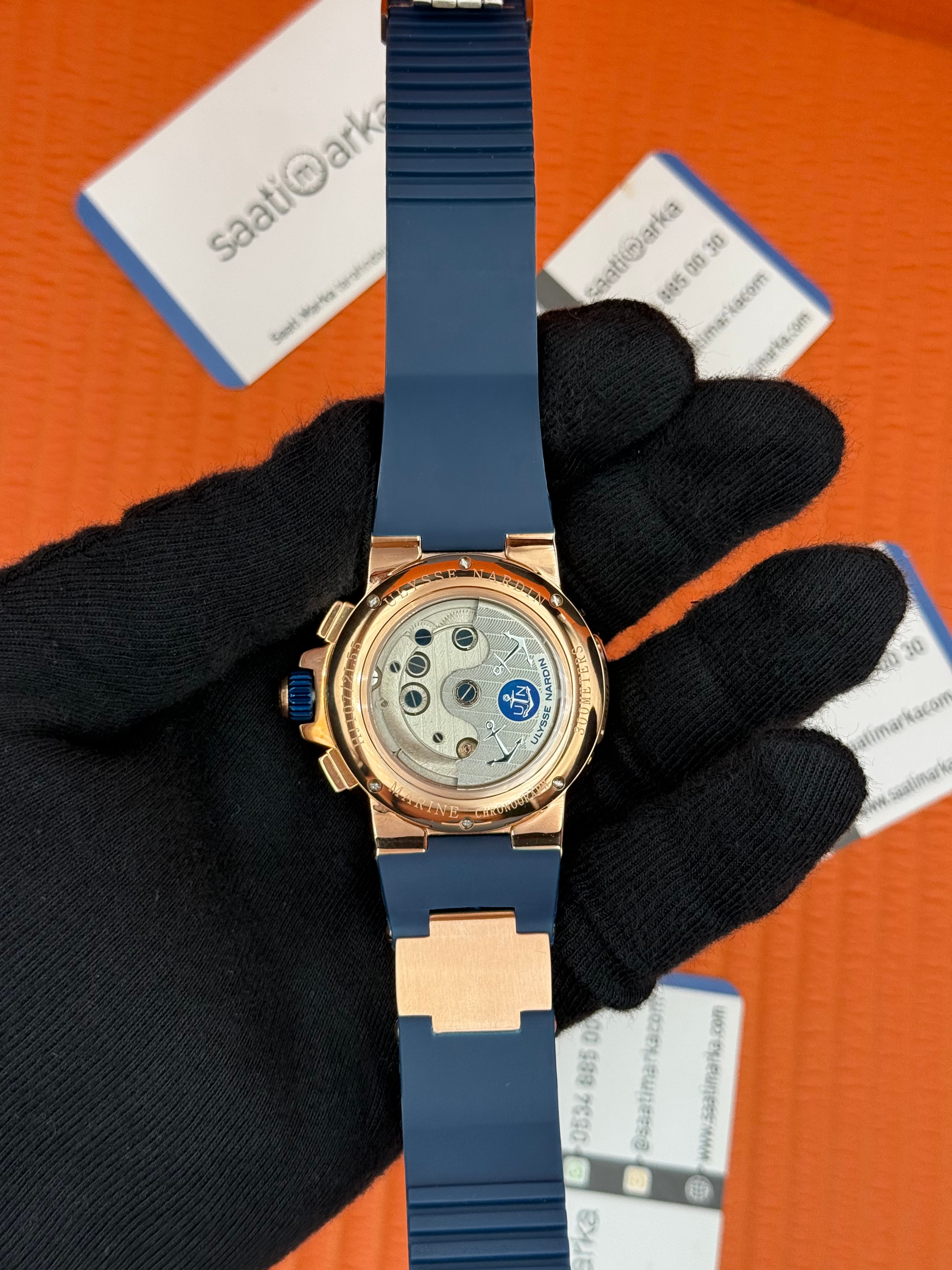 ULYSSE NARDİN MAR TOURBİLLON ROSE KASA ROSE LACİVERT KADRAN