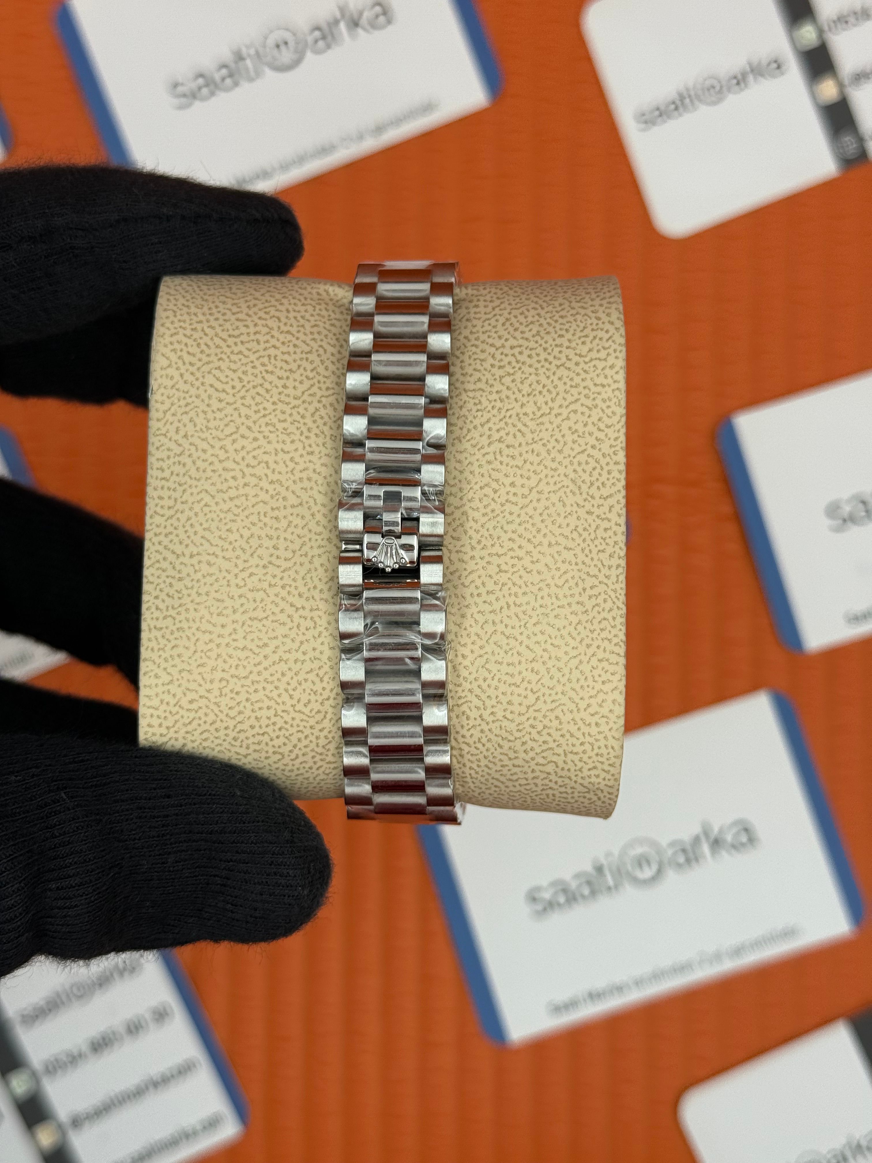 ROLEX datejust 31mm mavi roma rakamlı kadran president kordon taşlı bezel 