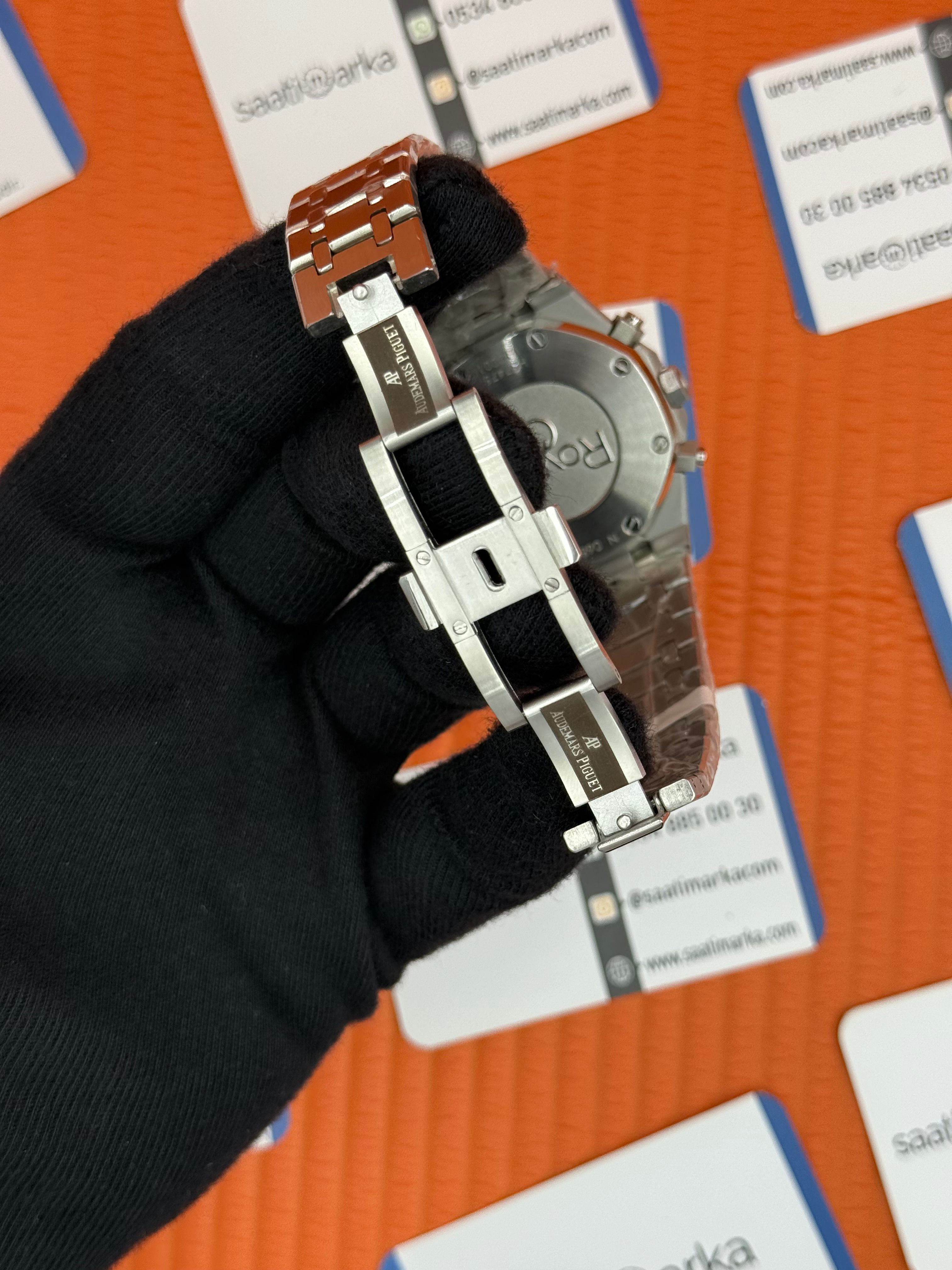AUDEMARS PİGUET ROYAL OAK CHRONOGRAPH YEŞİL SARI KADRAN SİLVER KASA-KORDON