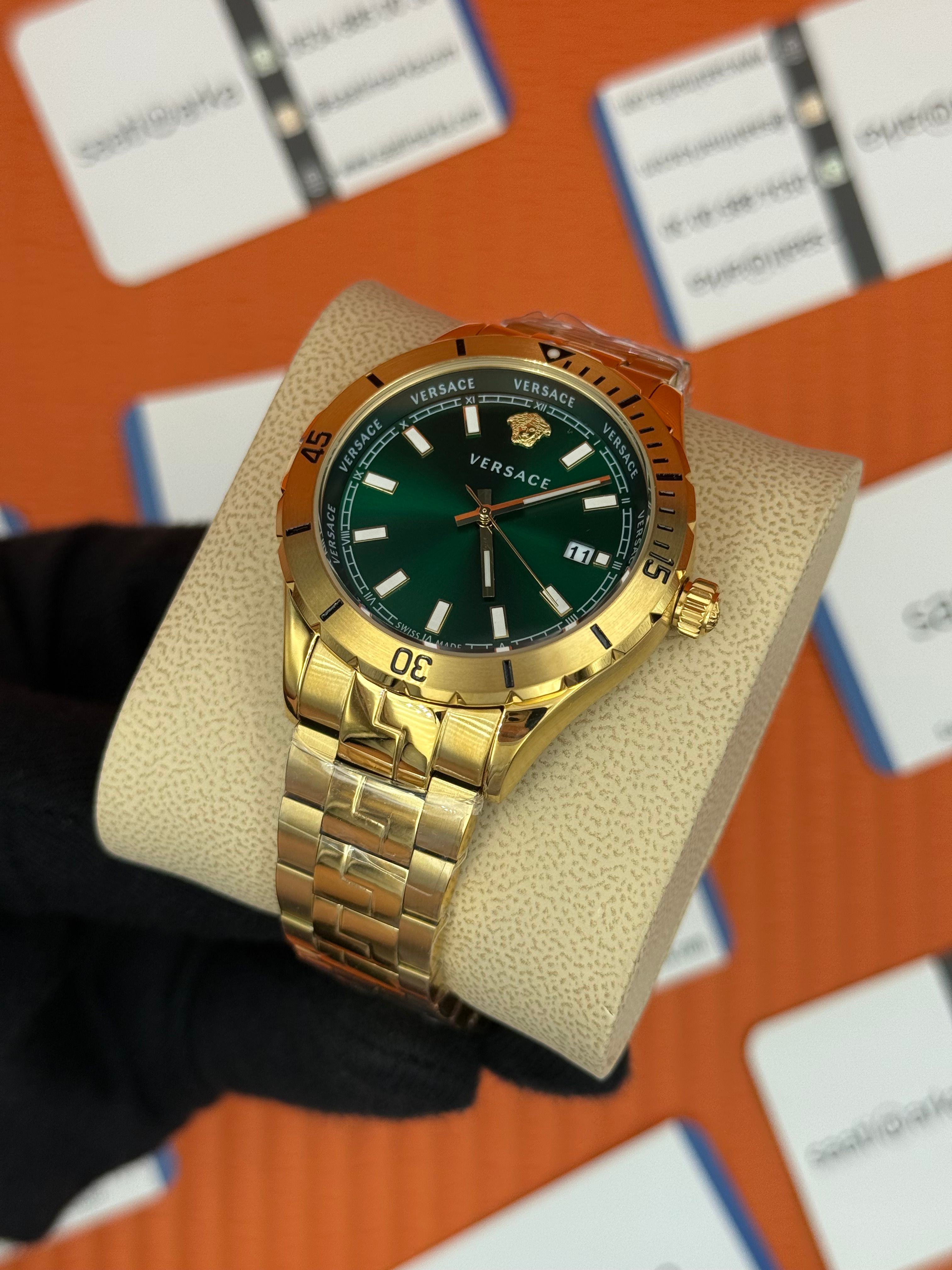 VERSACE ERKEK KOL SAATİ FULL GOLD  OYSTER KORDON 