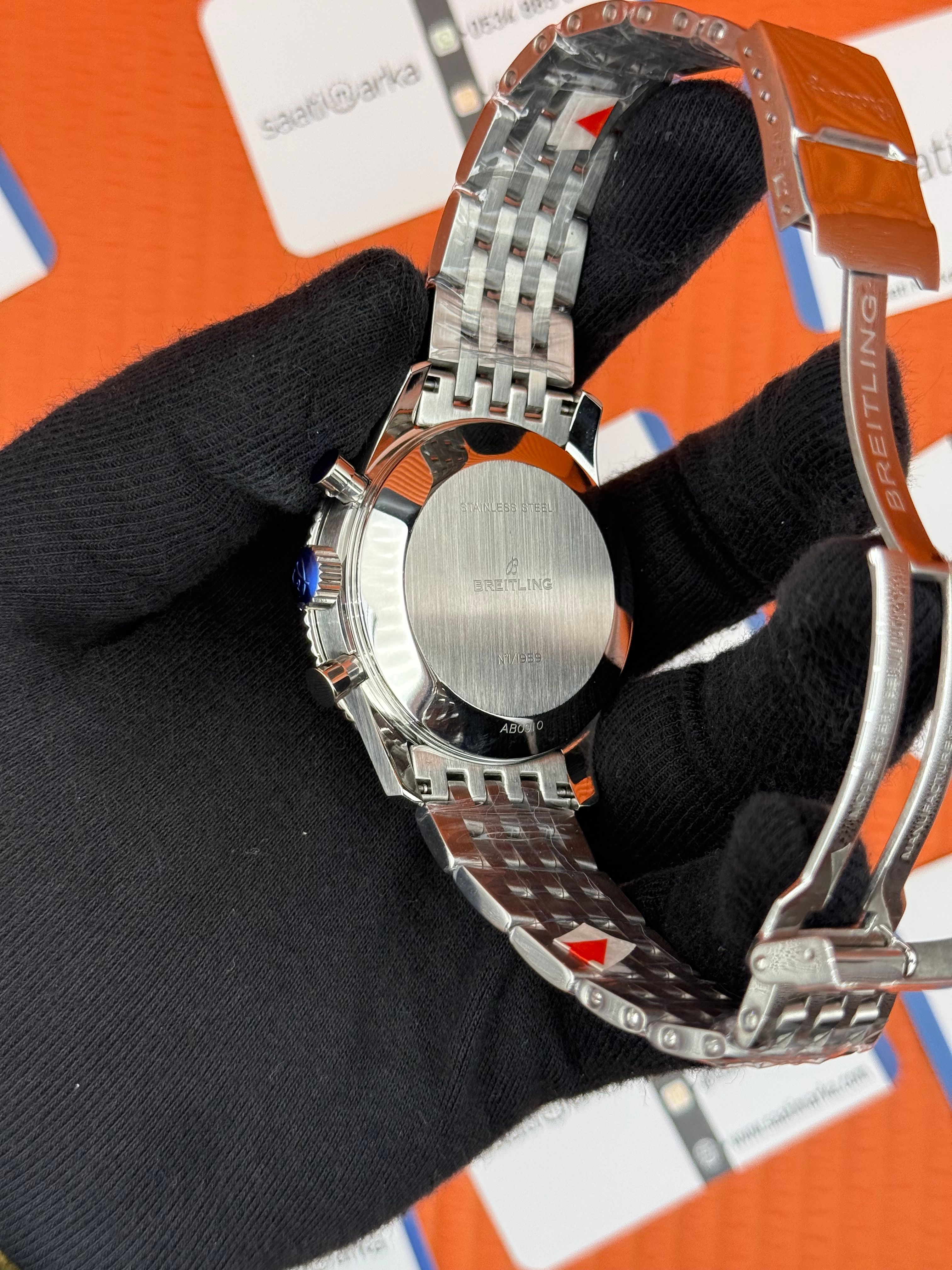 BREITLING Navitimer beyaz kadran silver kasa-kordon