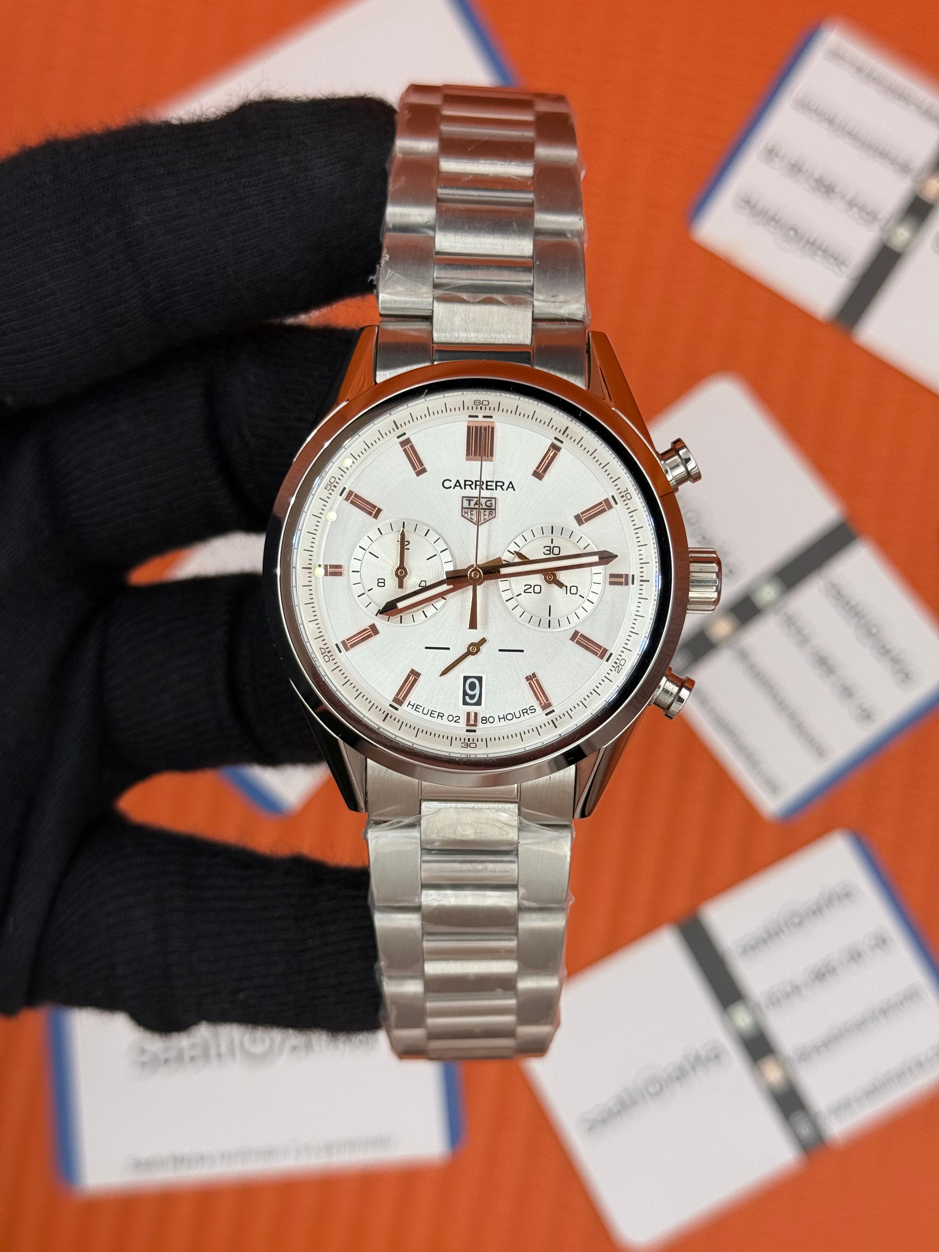 TAGHEUER CARRERA BEYAZ KADRAN  ÇELİK KASA KORDON 