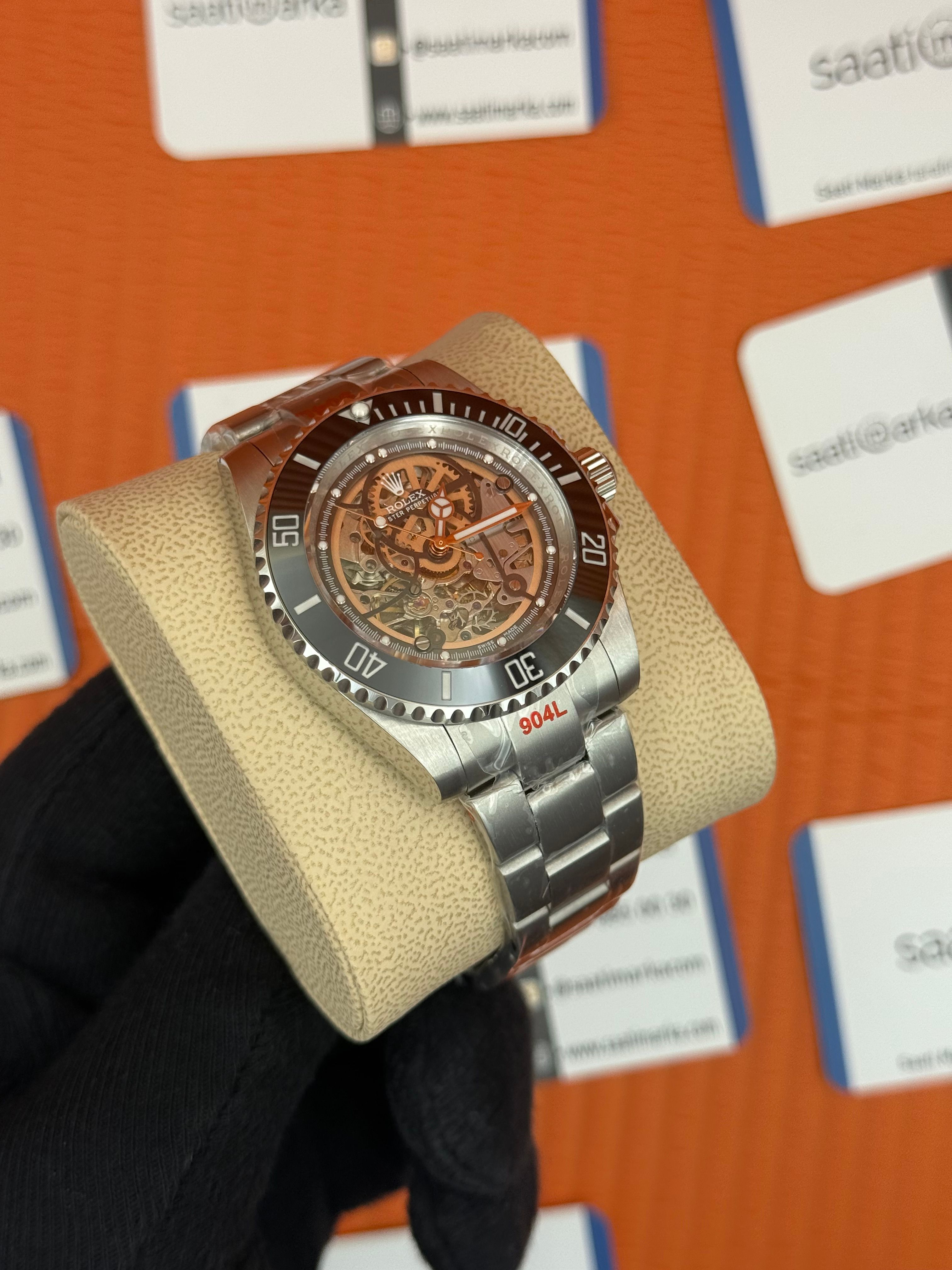 ROLEX Submariner skeleton dial silver oyster kordon