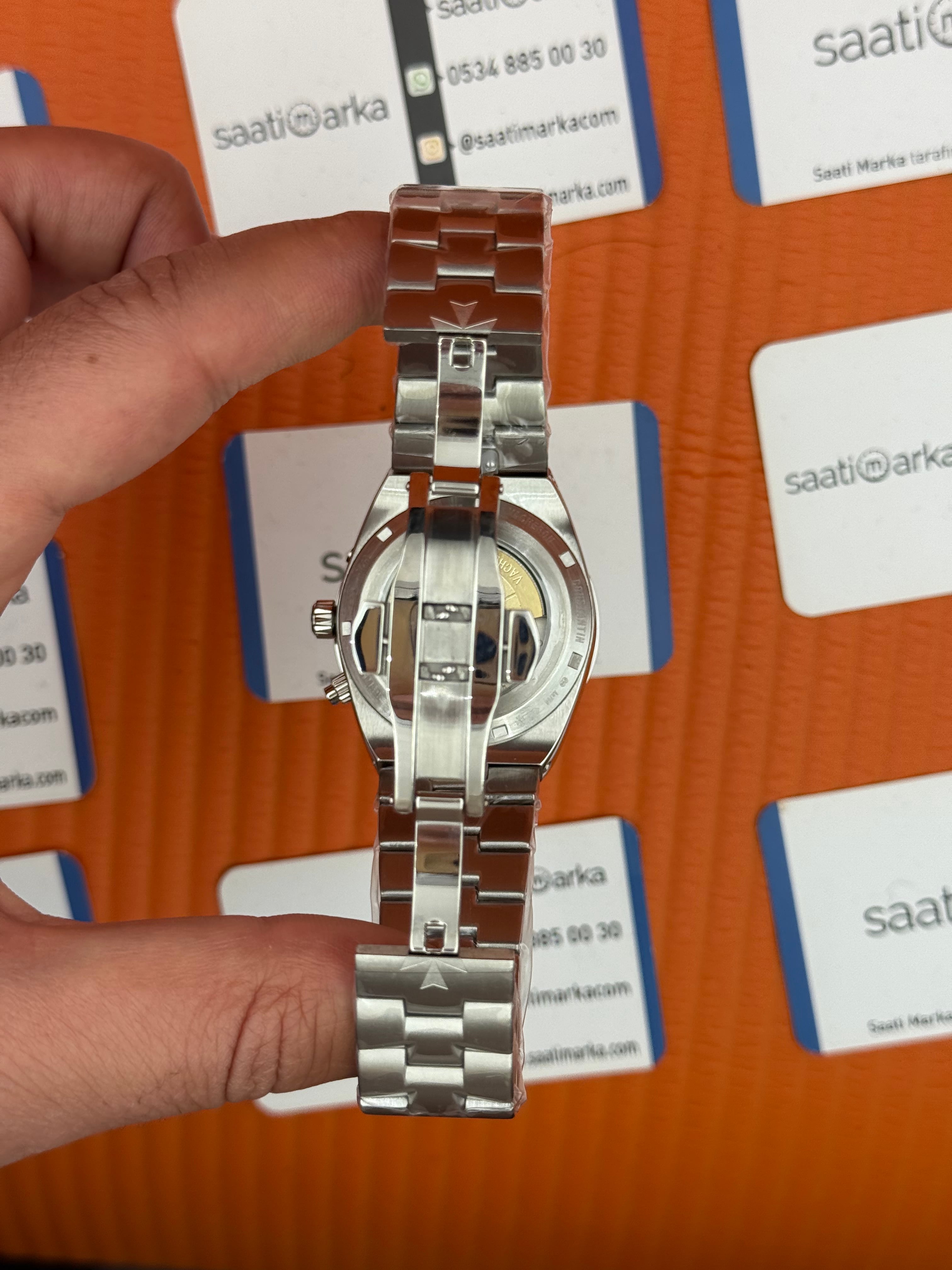 VACHERON CONSTANTIN overseas dual time 41mm siyah kadran silver kasa kordon erkek kol saati