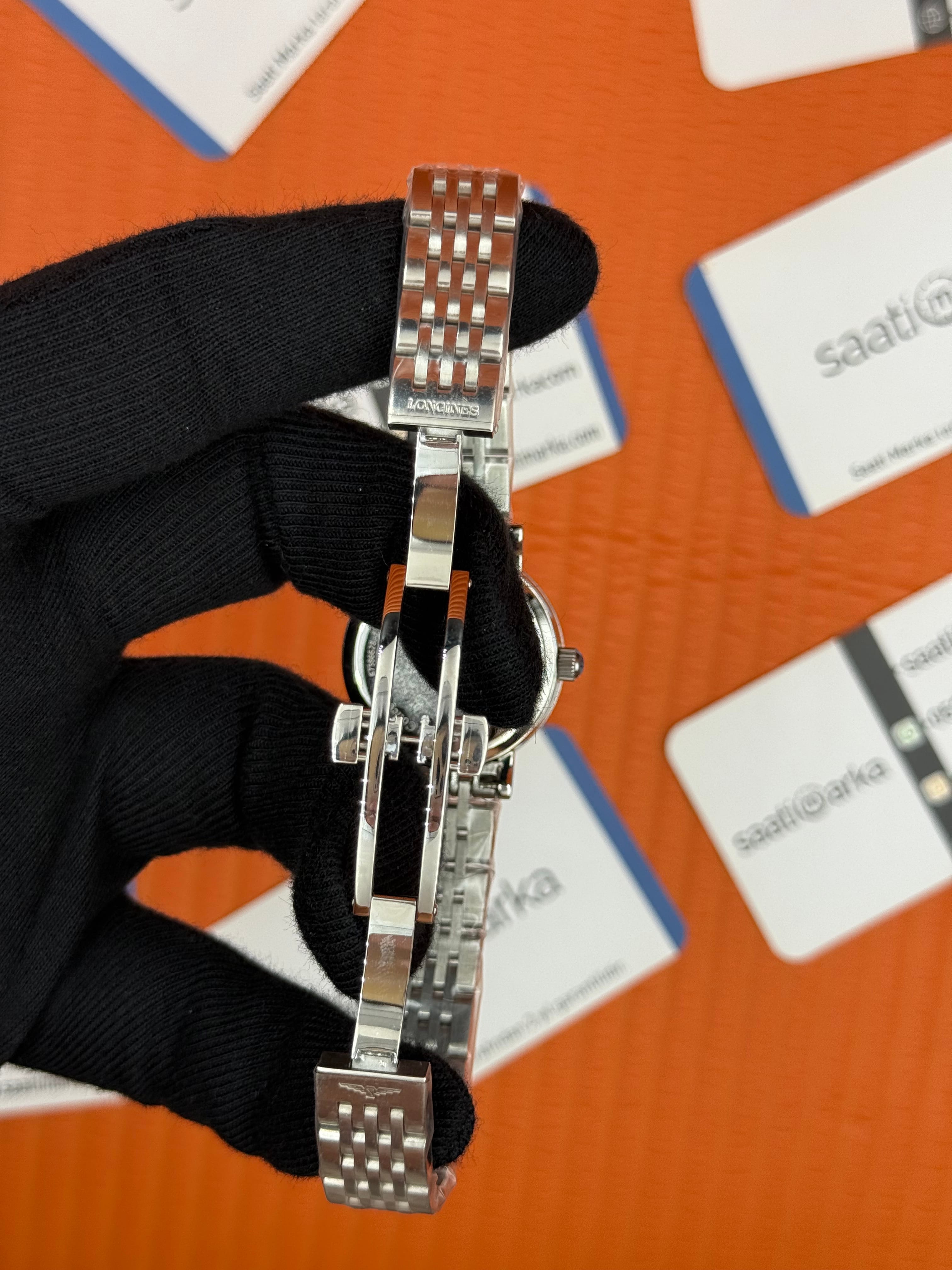 LONGINES L431049976 mavi baget taşlı kadran silver kasa kordon 29mm