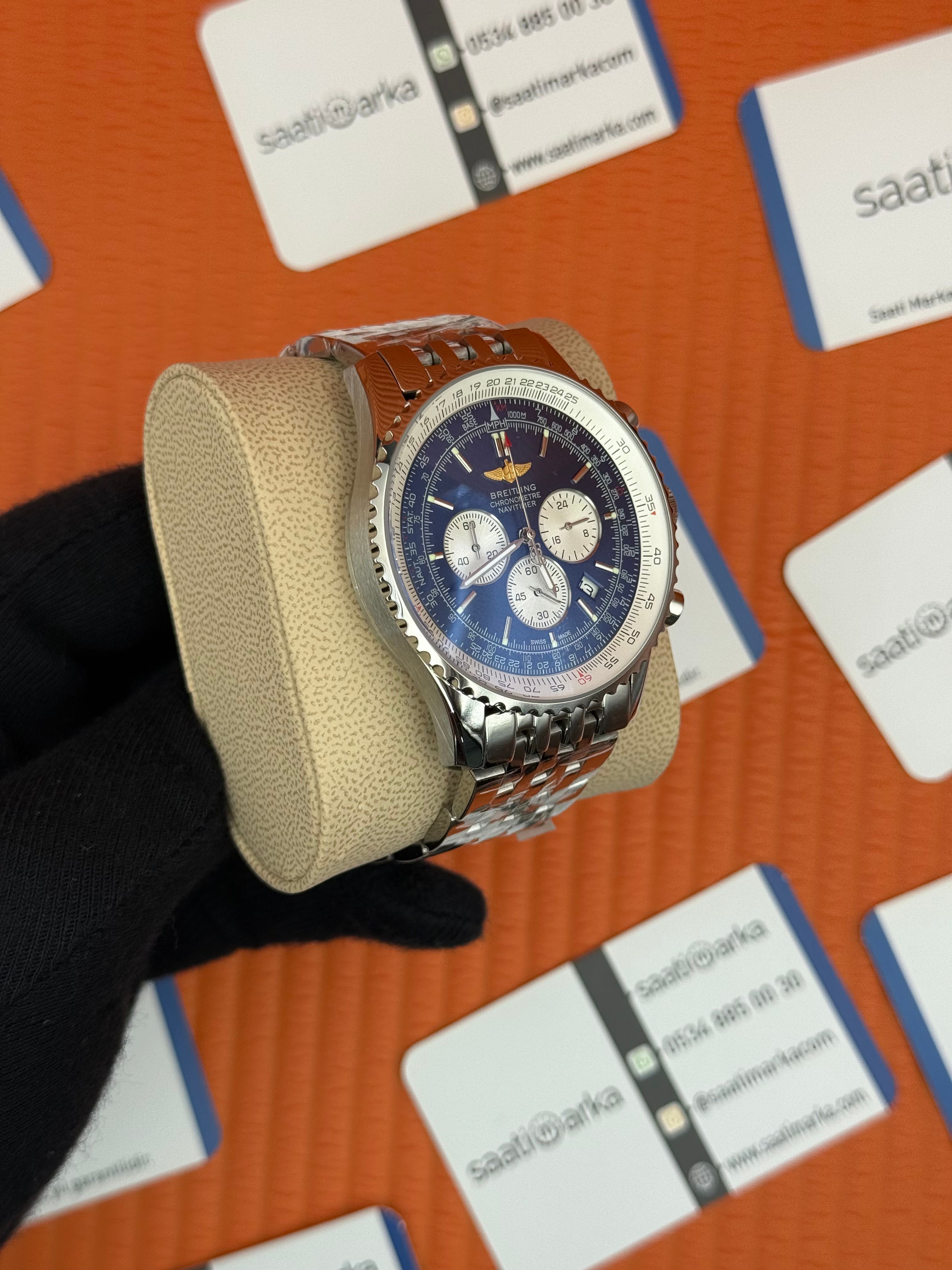BREITLING Navitimer mavi kadran çelik kasa-kordon