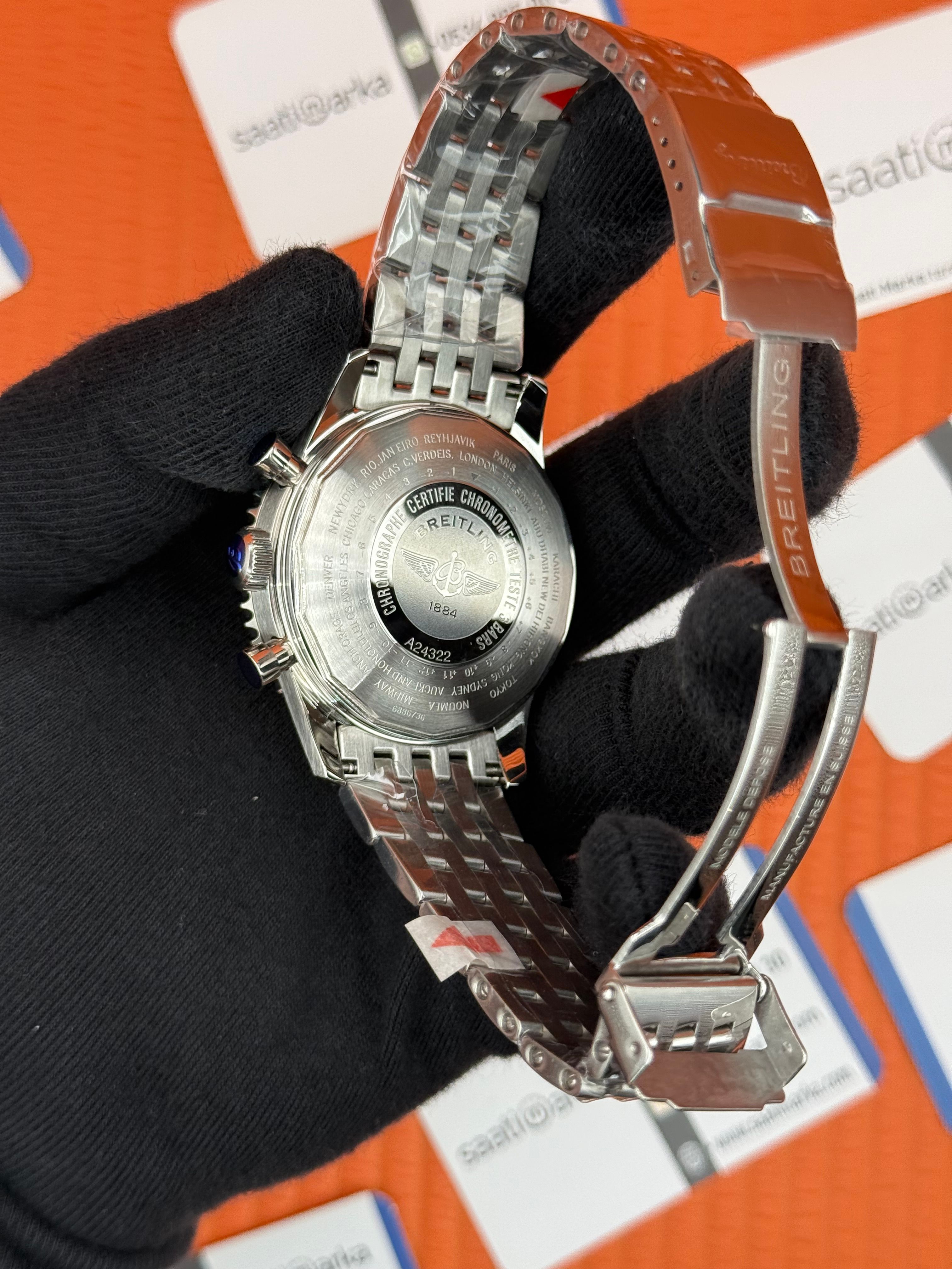 BREITLING Navitimer mavi kadran çelik kasa-kordon