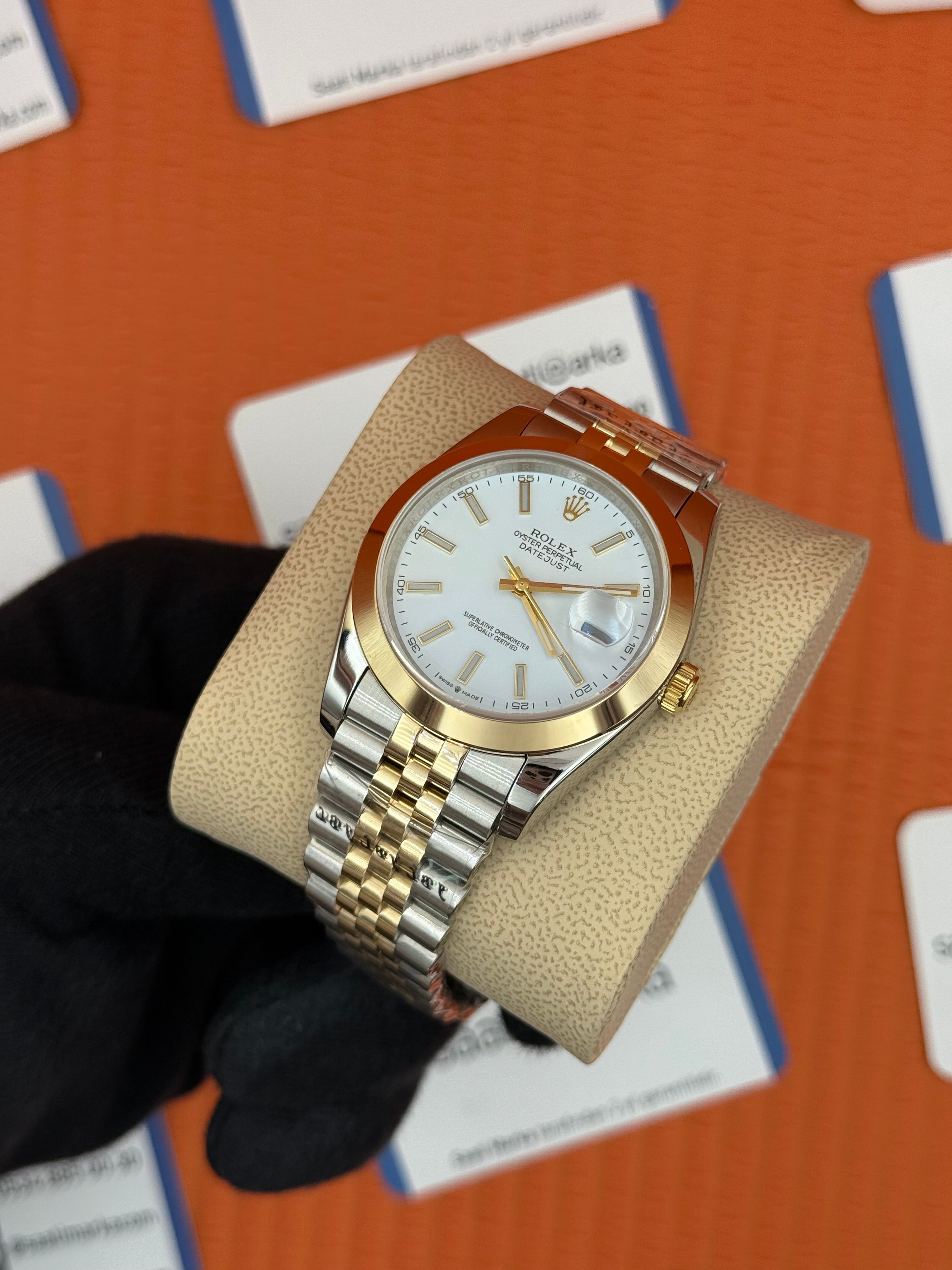 ROLEX Datejust white dial gold-silver jubilee kordon