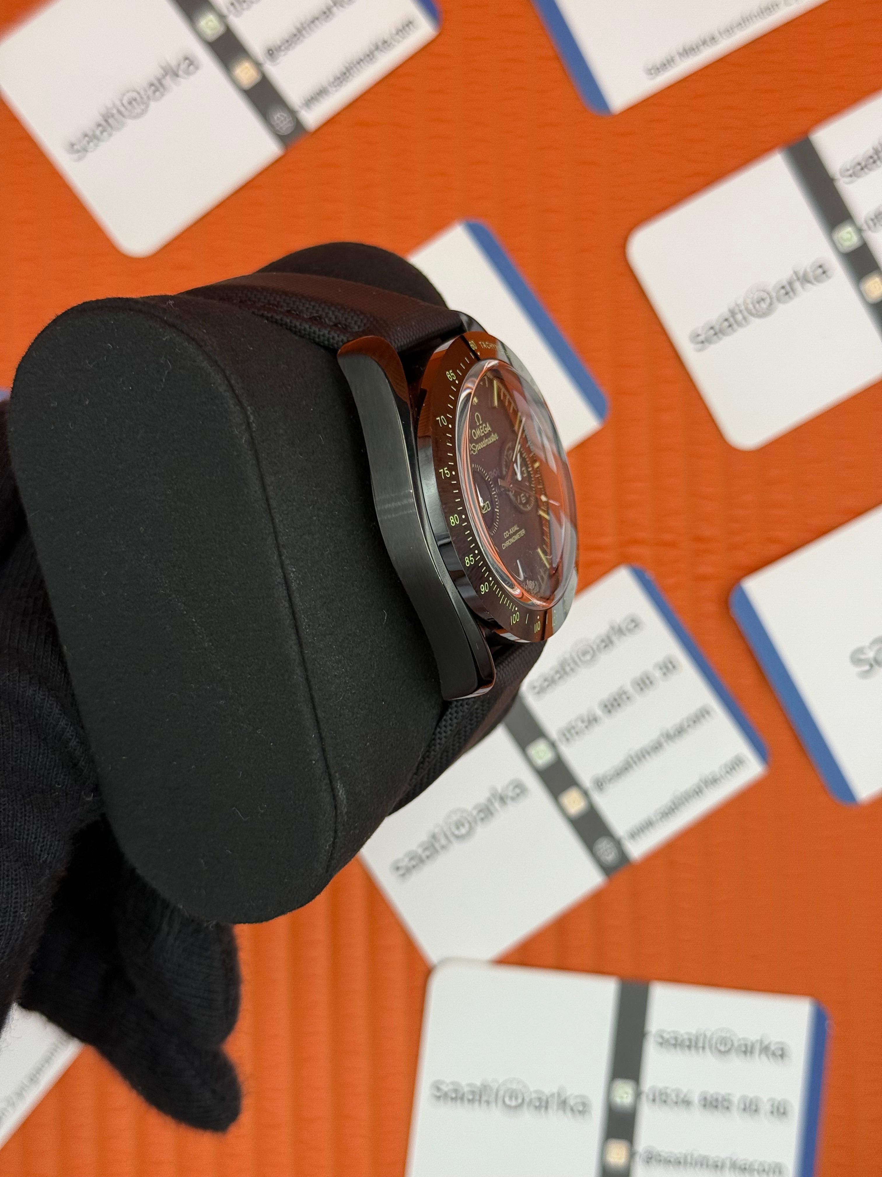OMEGA SPEEDMASTER FULL SİYAH YEŞİL DETAYLI KADRAN