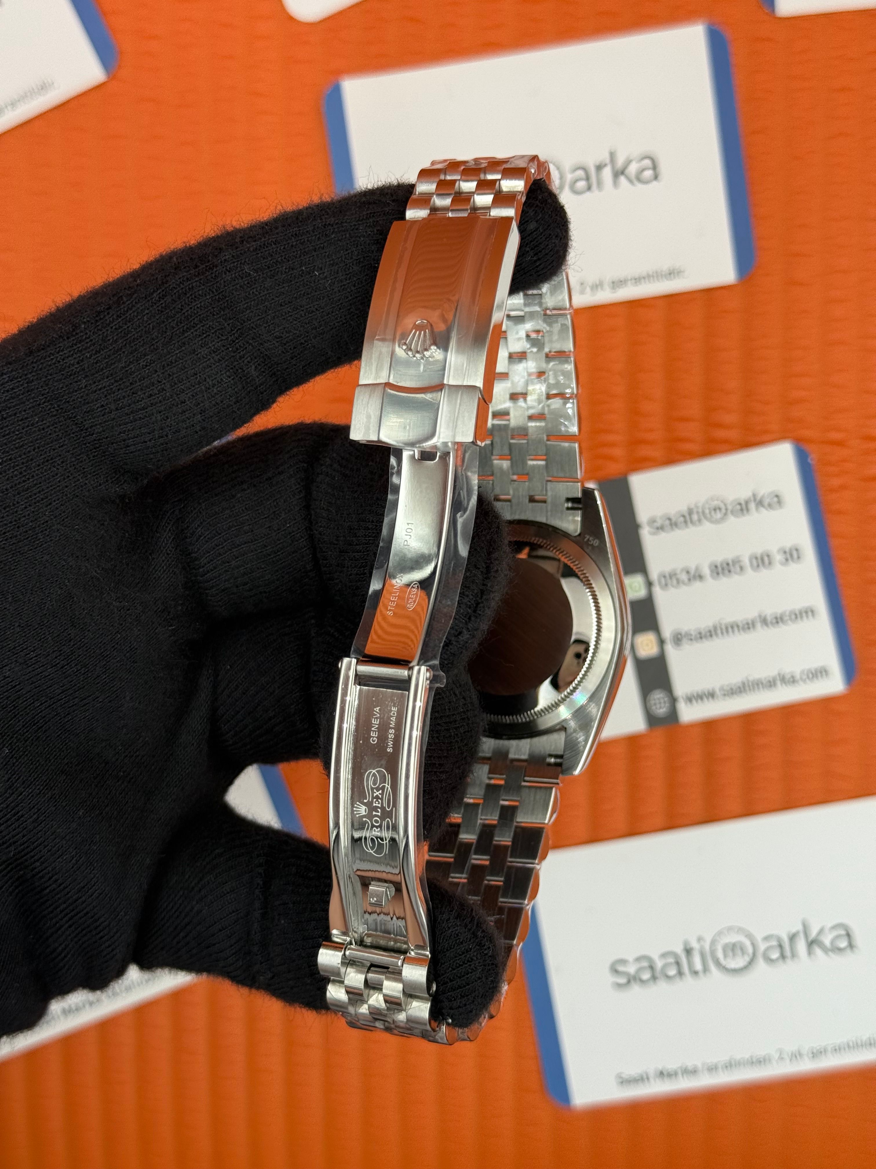 ROLEX datejust 36mm beyaz roma rakamlı kadran silver jubilee kordon