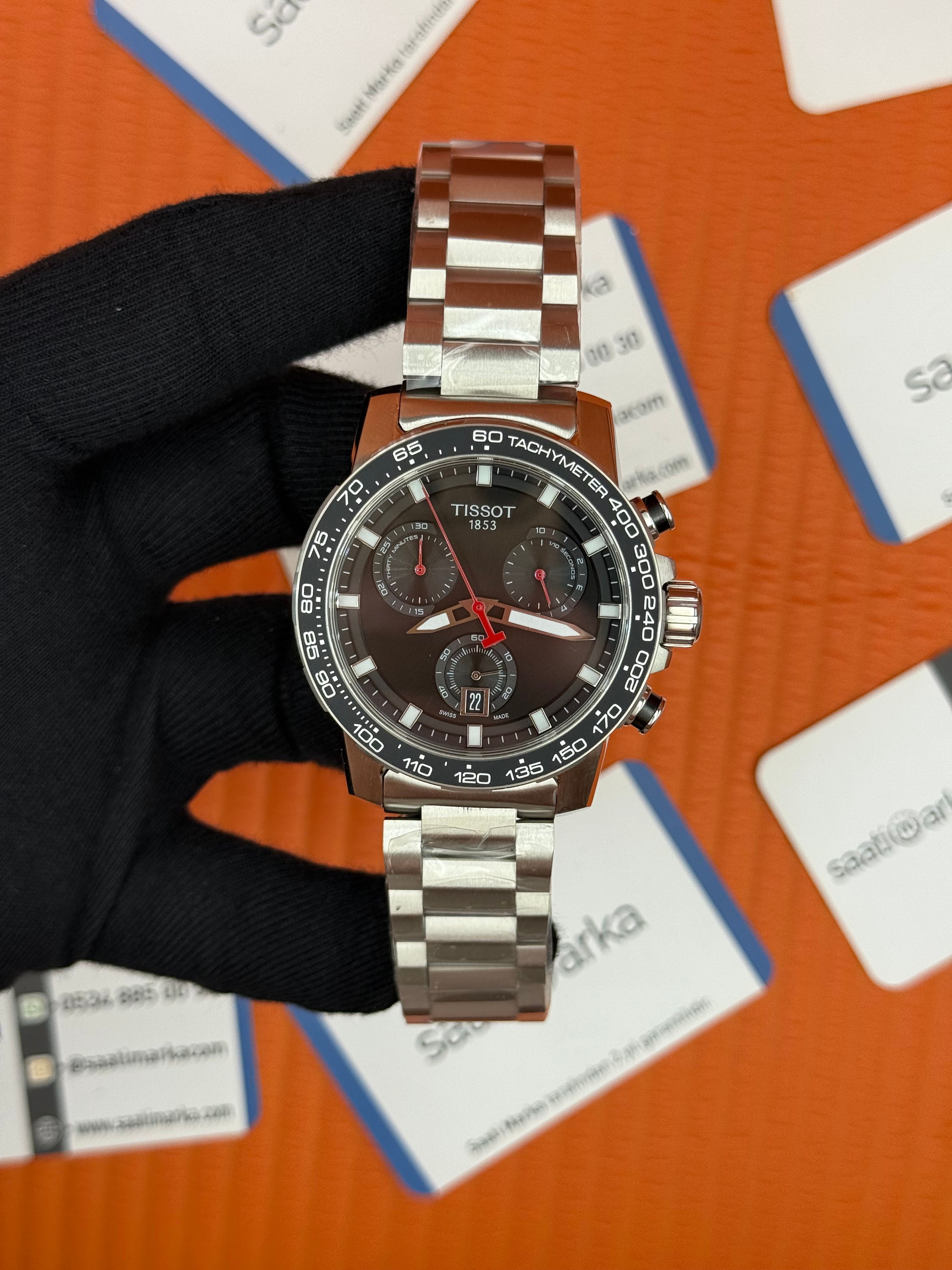 TISSOT siyah kadran silver kasa kordon erkek kol saati
