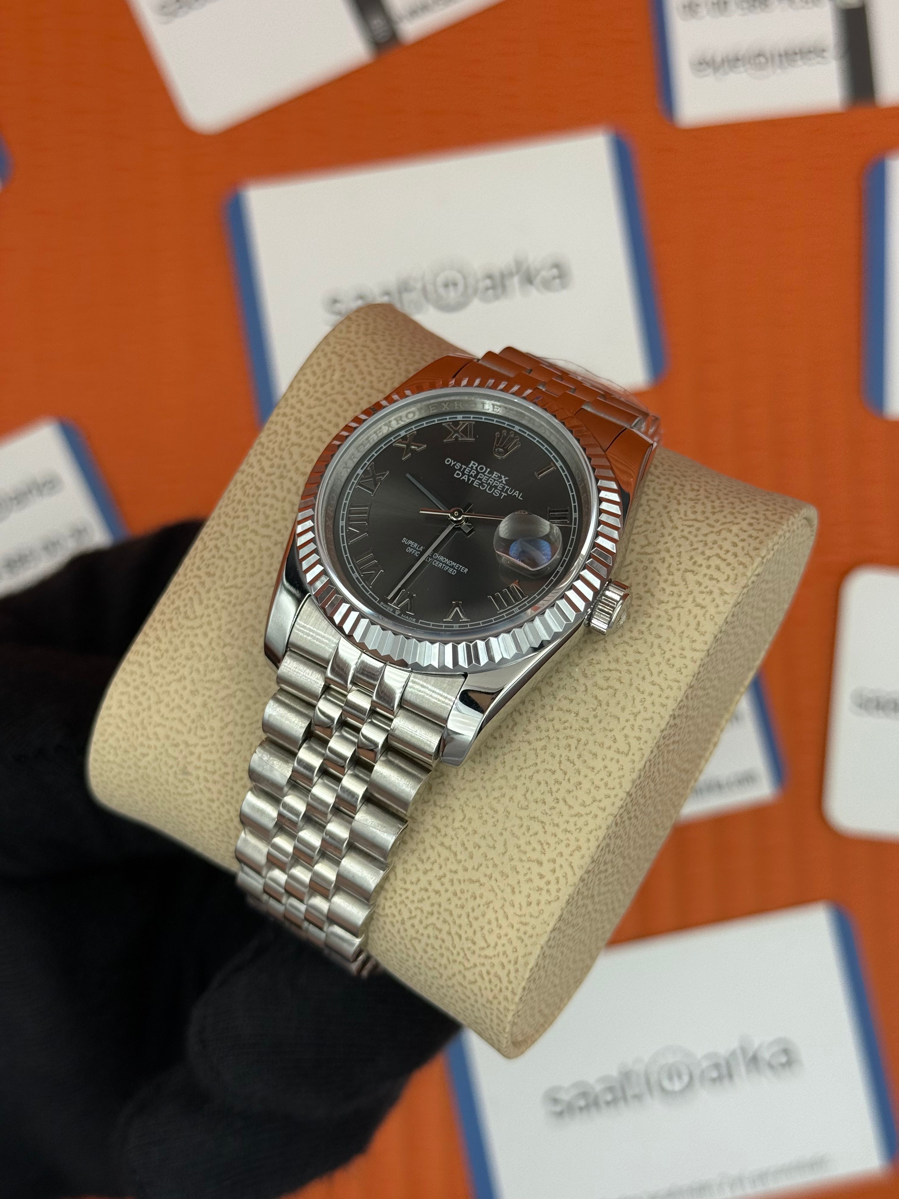 ROLEX datejust 36mm gri kadran silver jubilee kordon