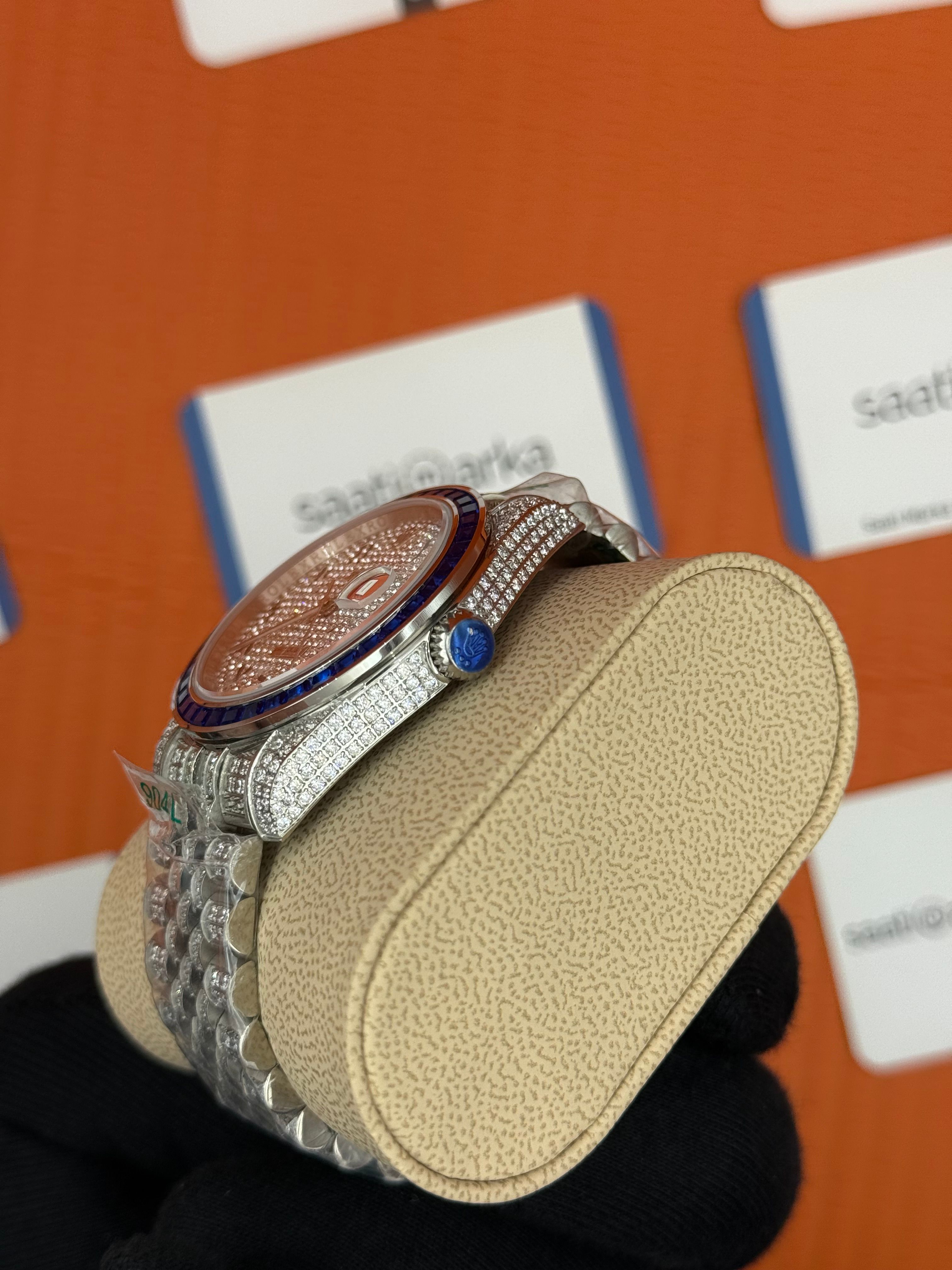 ROLEX Datejust arabic dial full diamond 41mm silver
