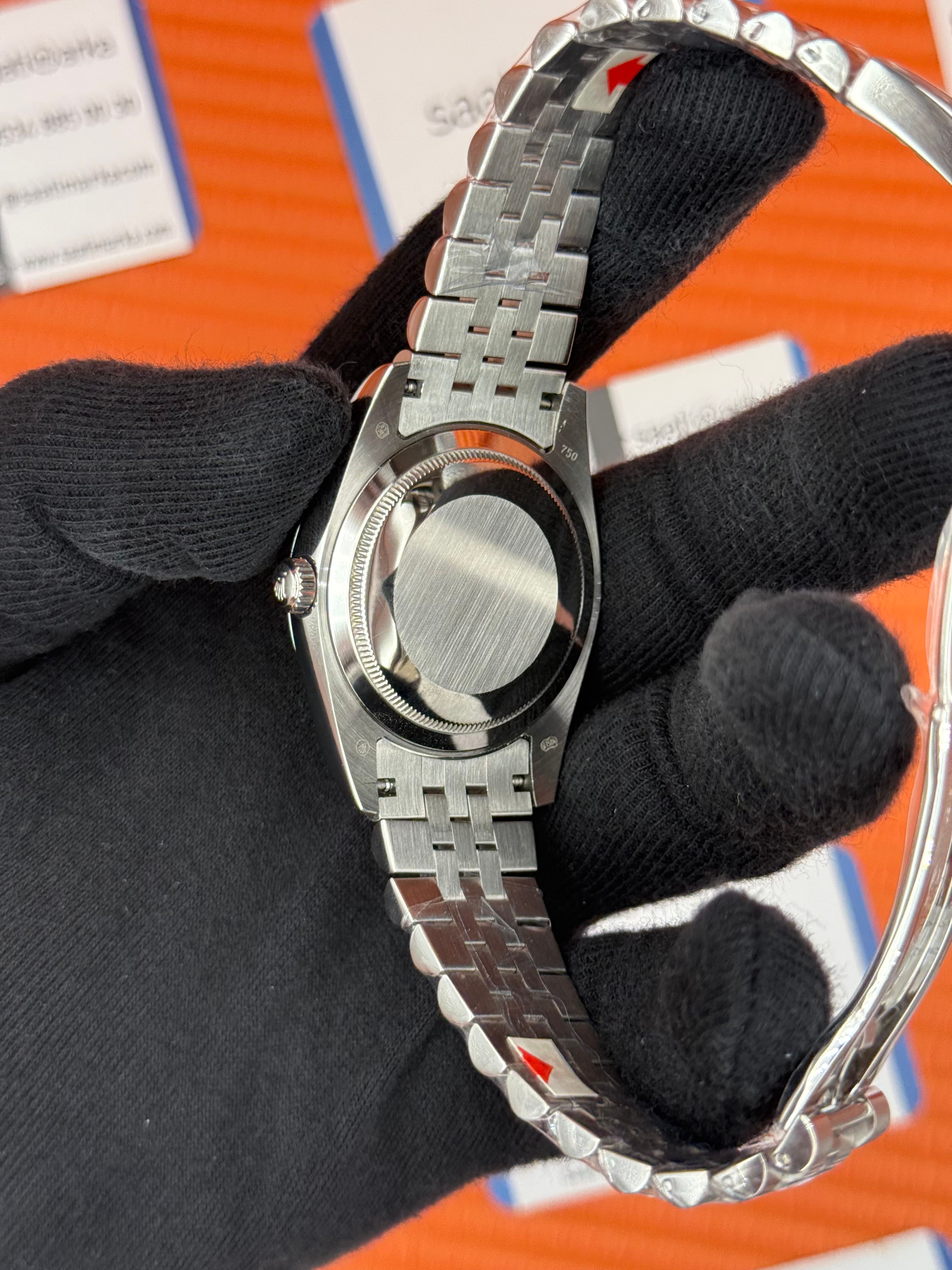 ROLEX Day Date roma rakamlı mavi siyah kadran silver jubilee kordon