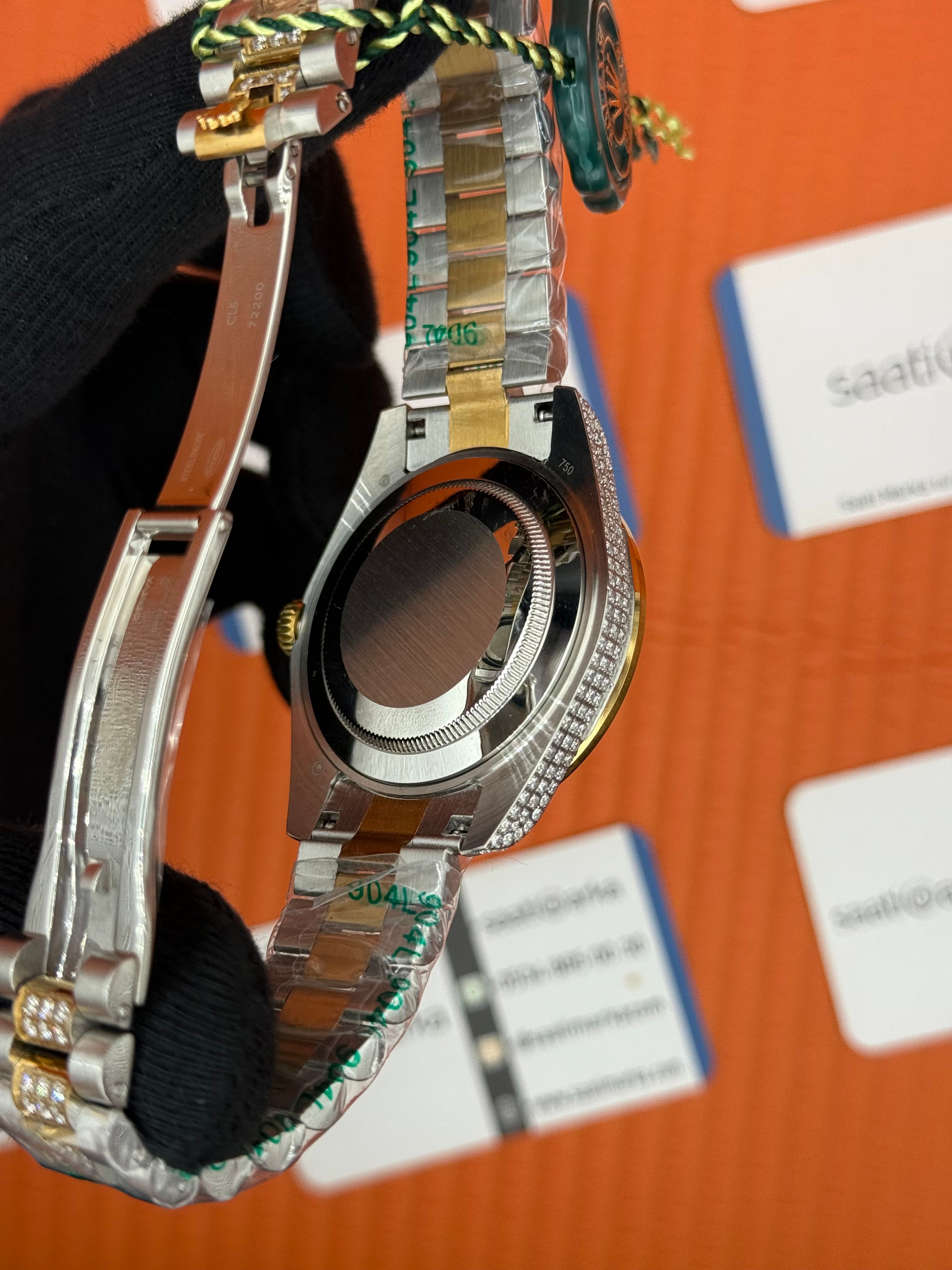 ROLEX Datejust taşlı kasa kordon gold silver 