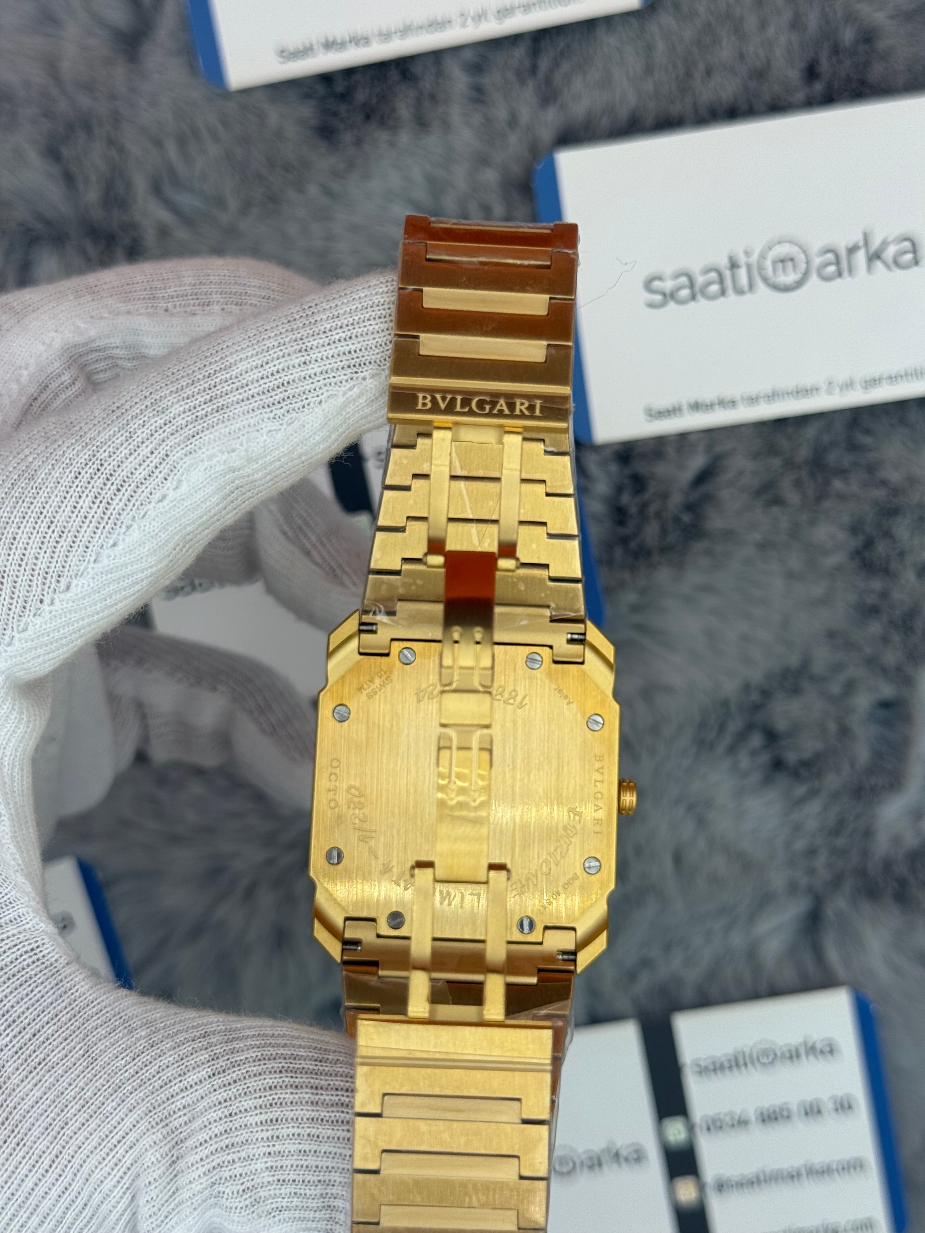 BVLGARİ octo 40mm pusula kadran gold kasa kordon erkek kol saati