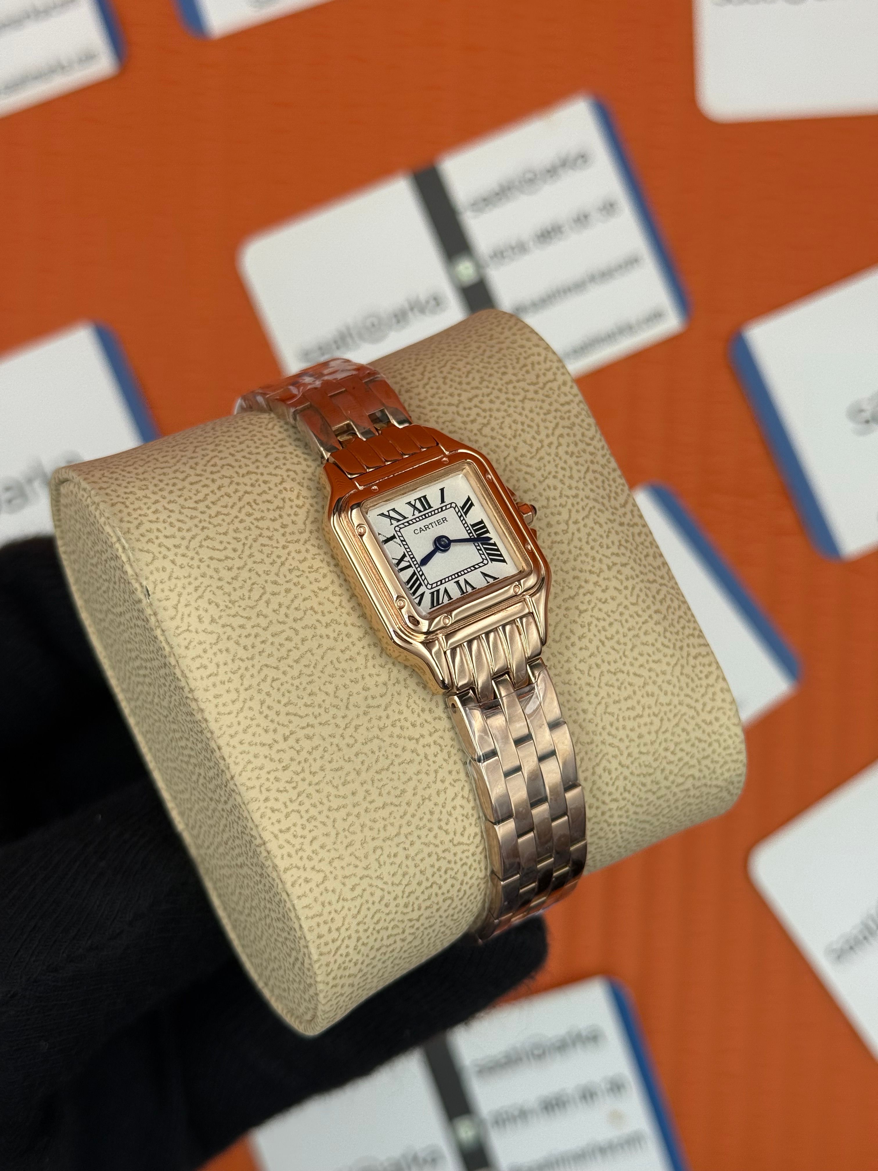 ROLEX Panthere 22mm kasa   rose kasa kordon beyaz kadran lacivert akrep yelkovan