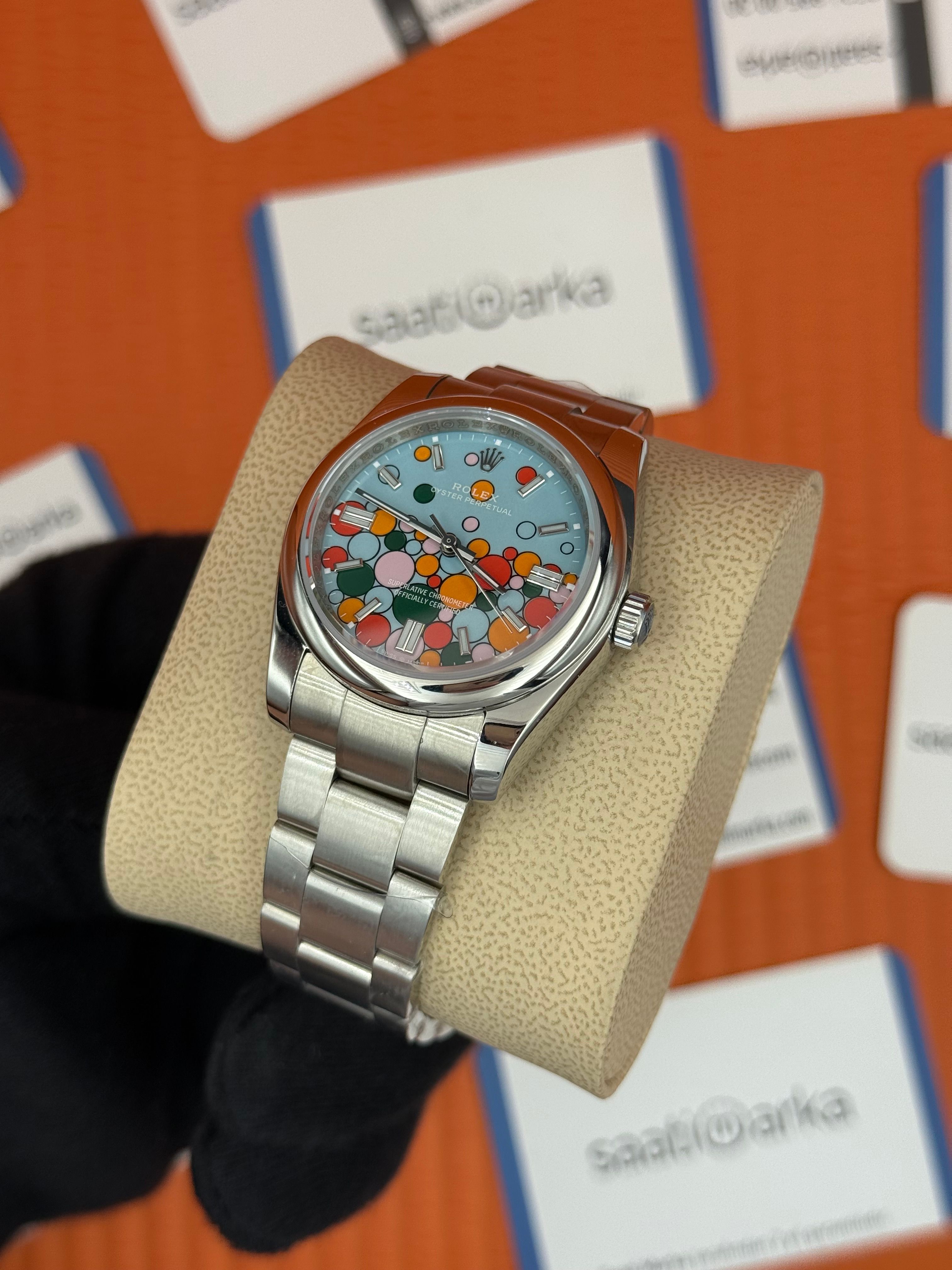ROLEX perpetual 36mm oyster kordon renkli kadran 