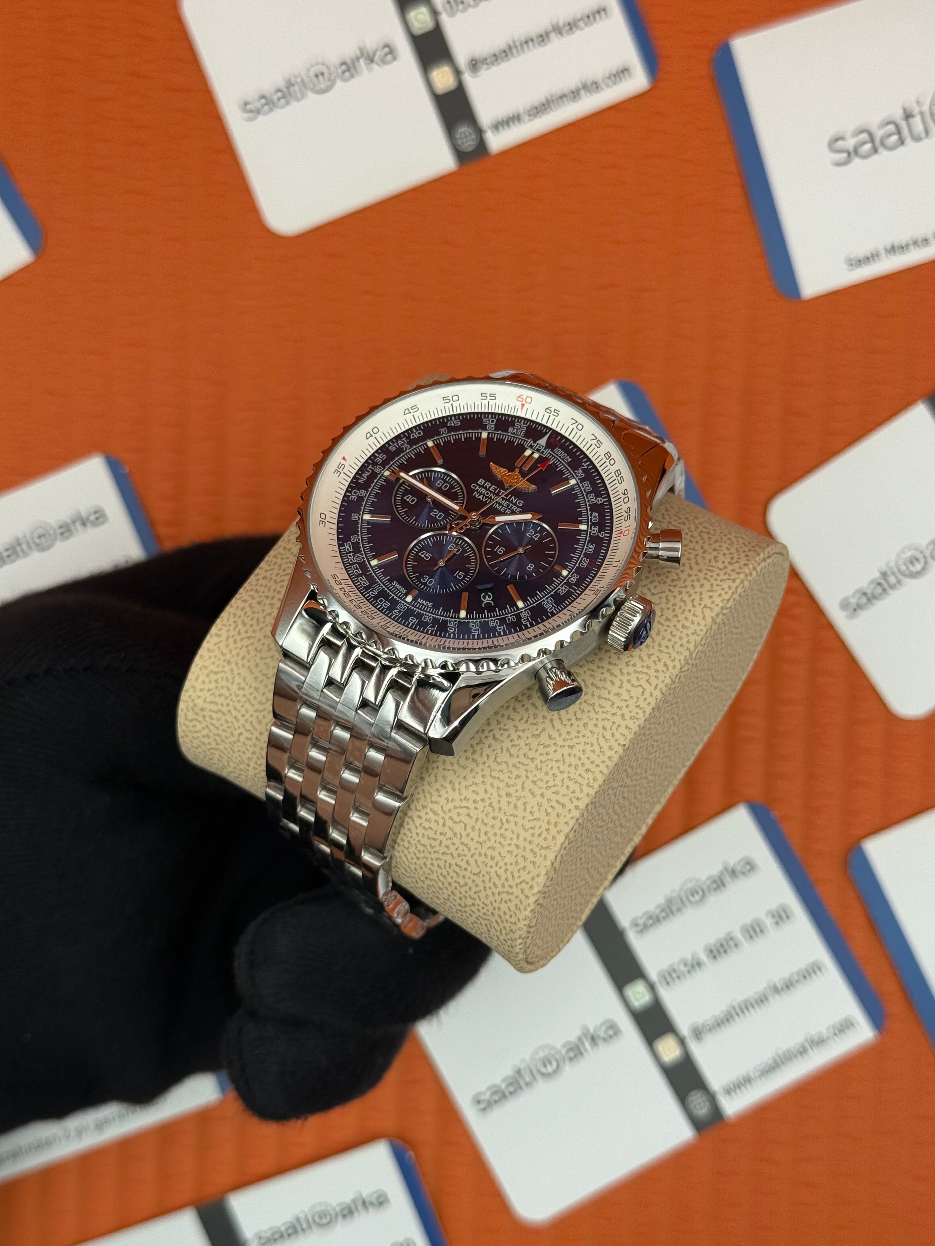 BREITLING Navitimer mavi kadran çelik kasa-kordon