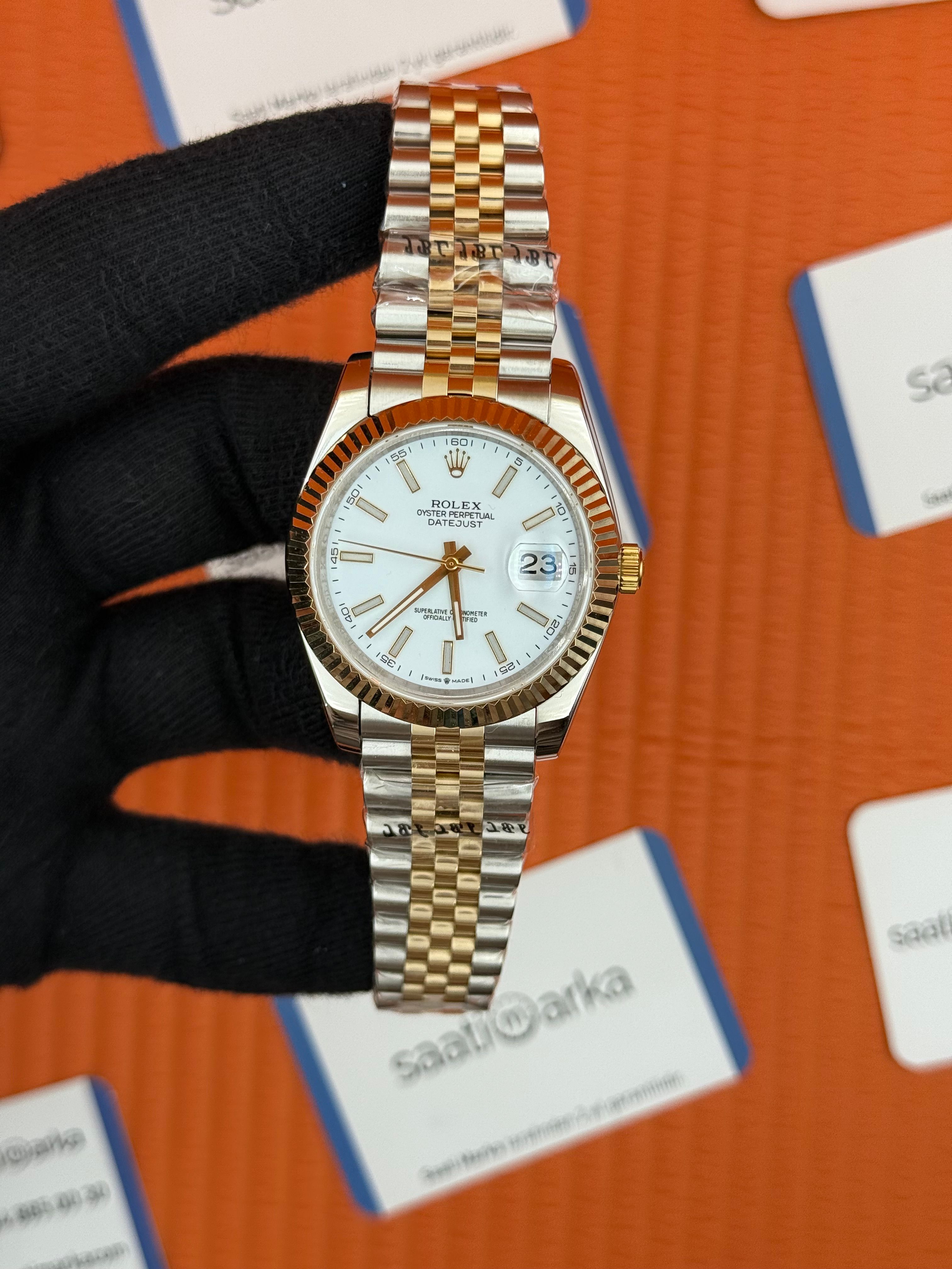 ROLEX Datejust white dial gold-silver jubilee kordon