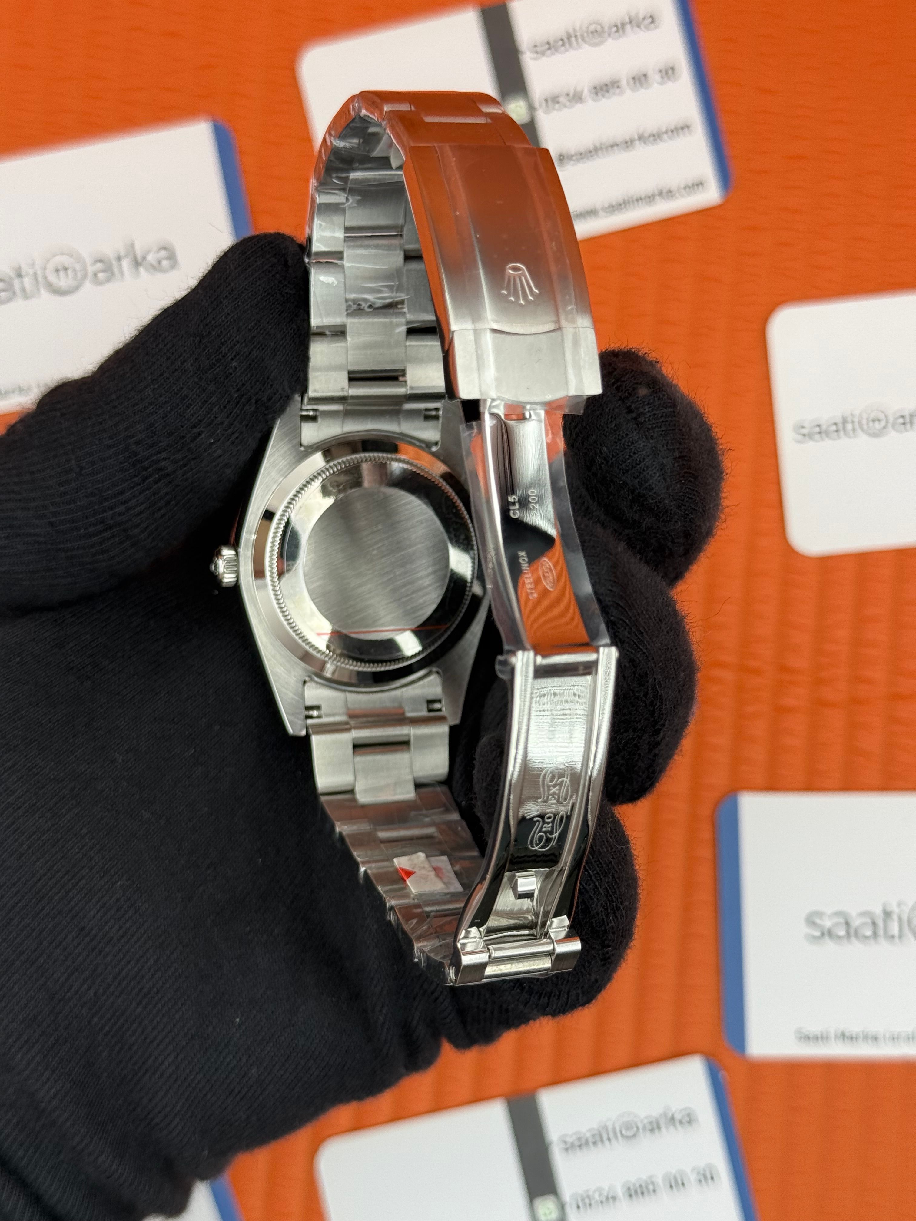 ROLEX OYSTER Perpetual gray dial silver kasa-kordon
