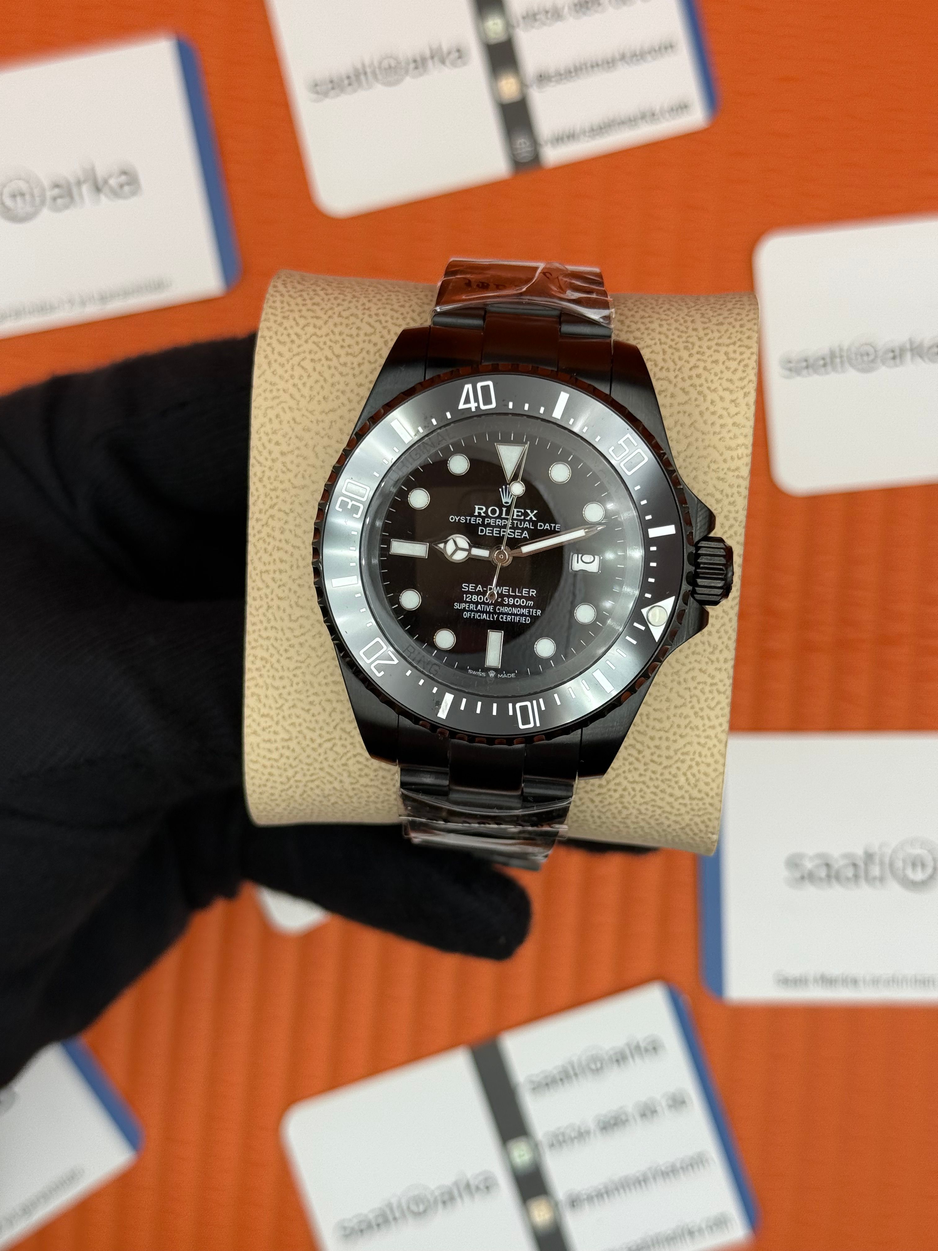 ROLEX Deepsea oyster date black dial siyah kordon-kasa