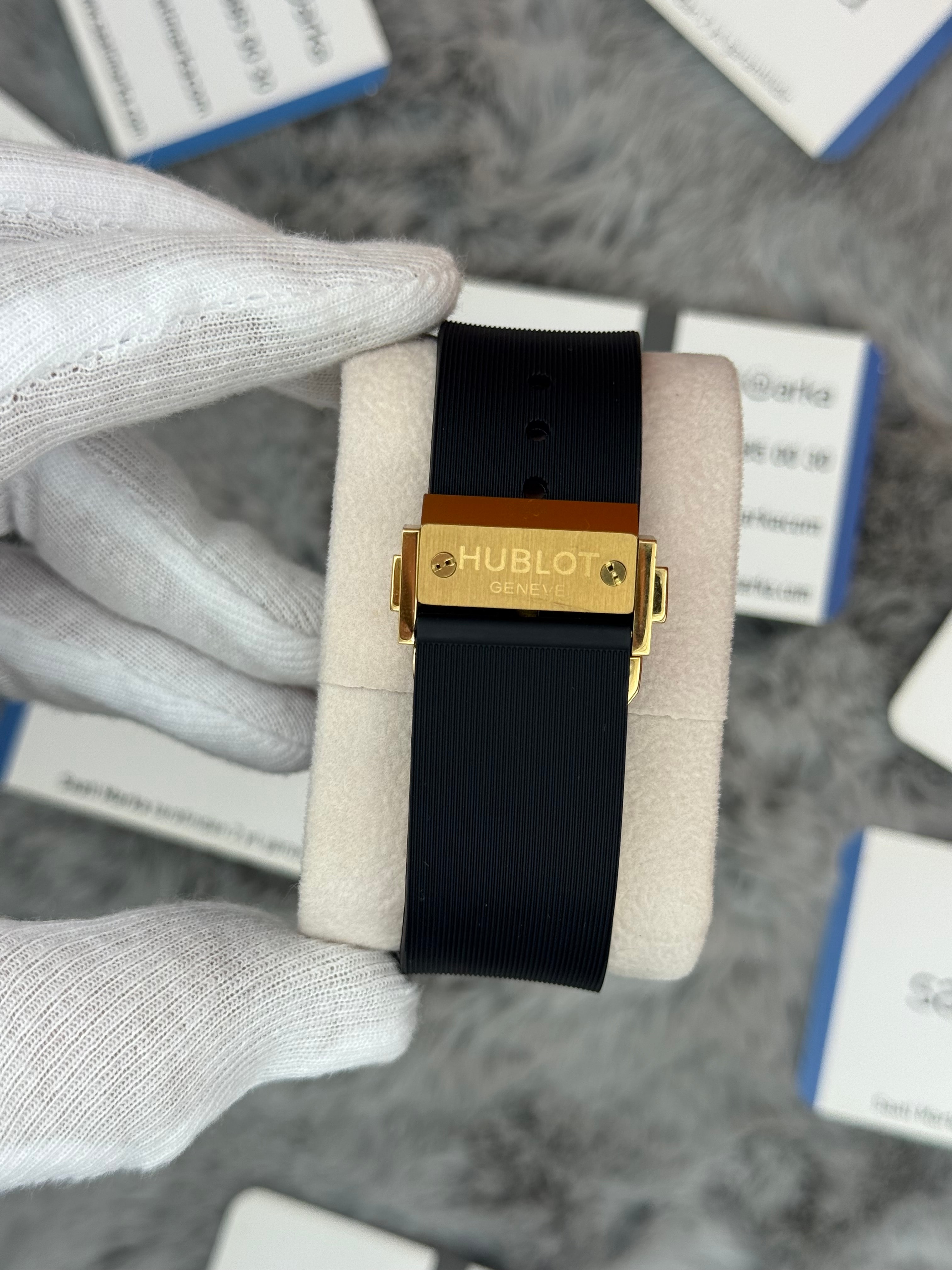 HUBLOT big bang tourbillon 41mm gold kasa siyah kauçuk kordon erkek kol saati