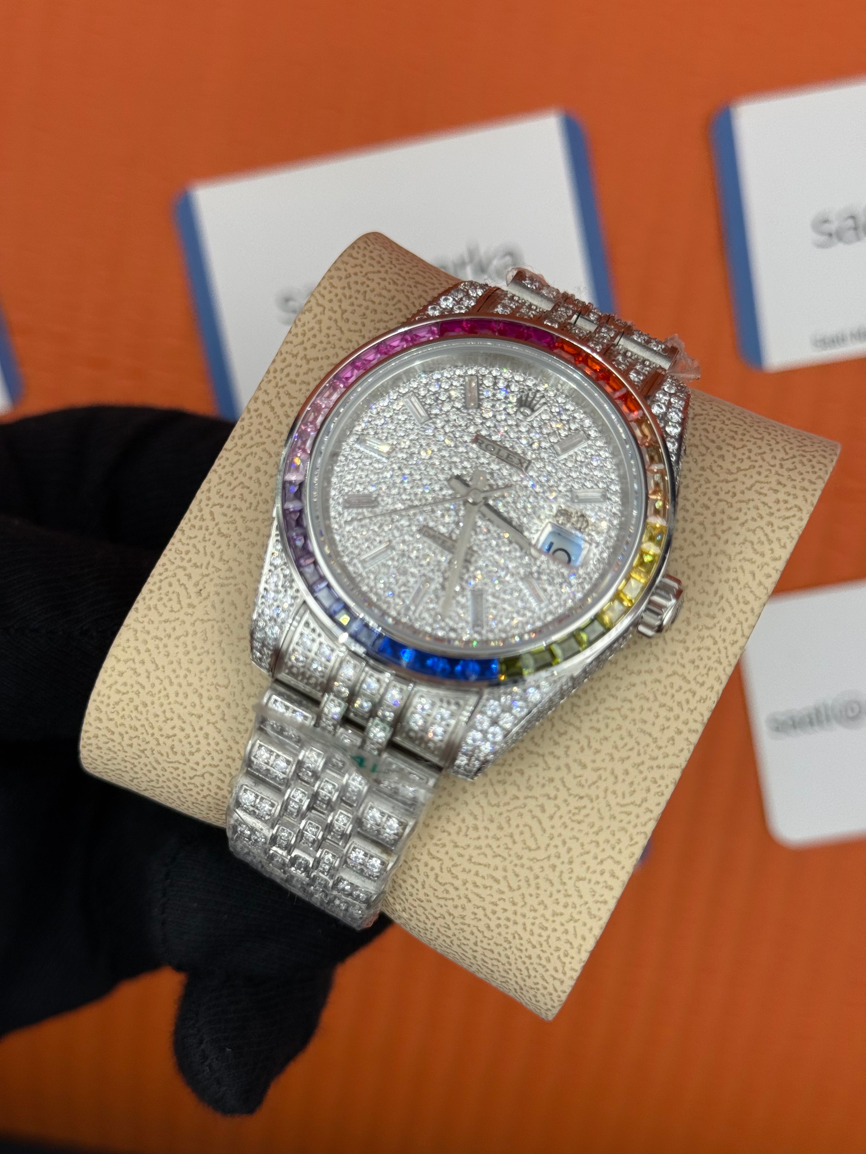 ROLEX Datejust full diamond 41mm silver
