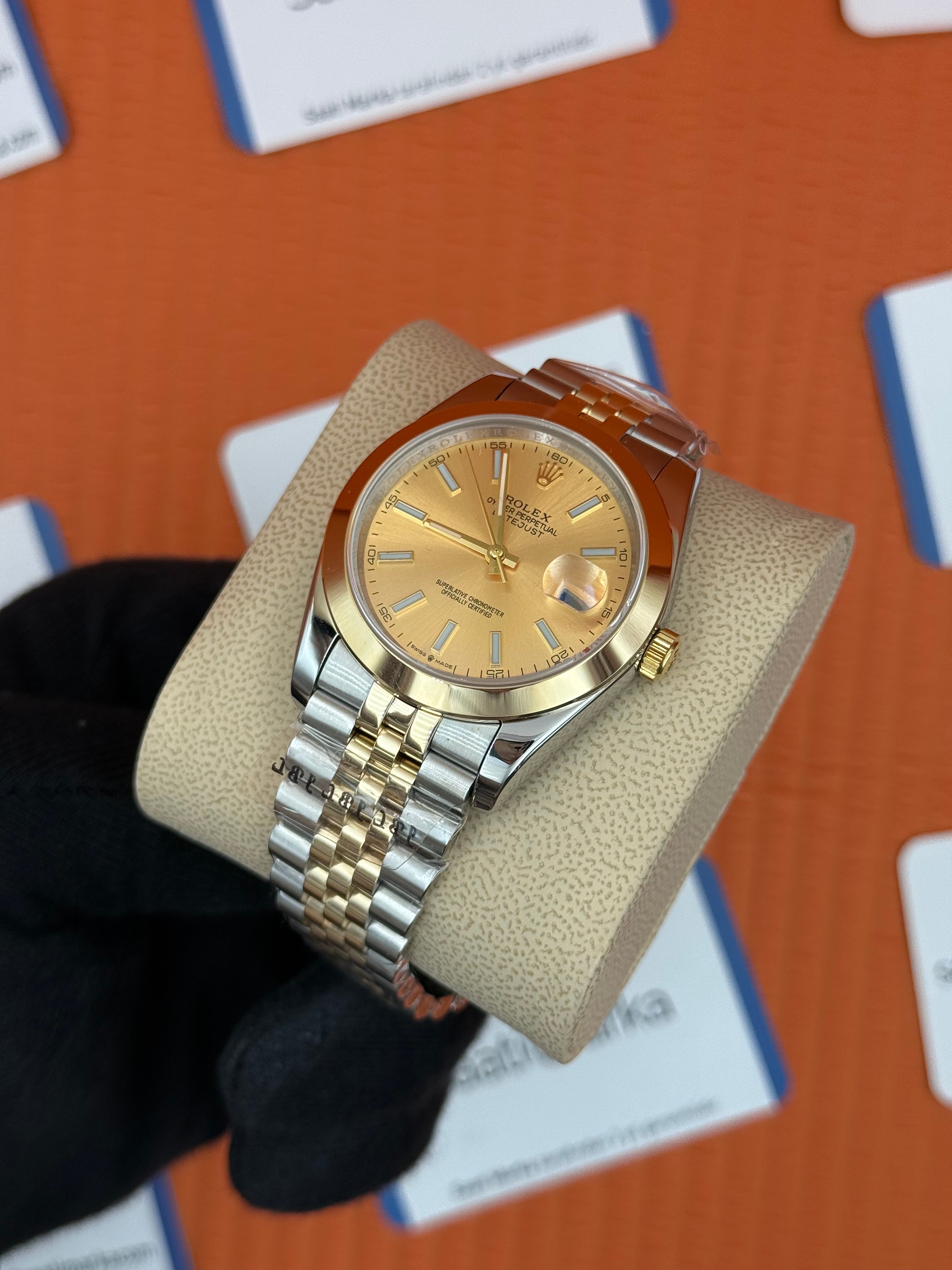 ROLEX Datejust champagne dial gold-silver jubilee kordon