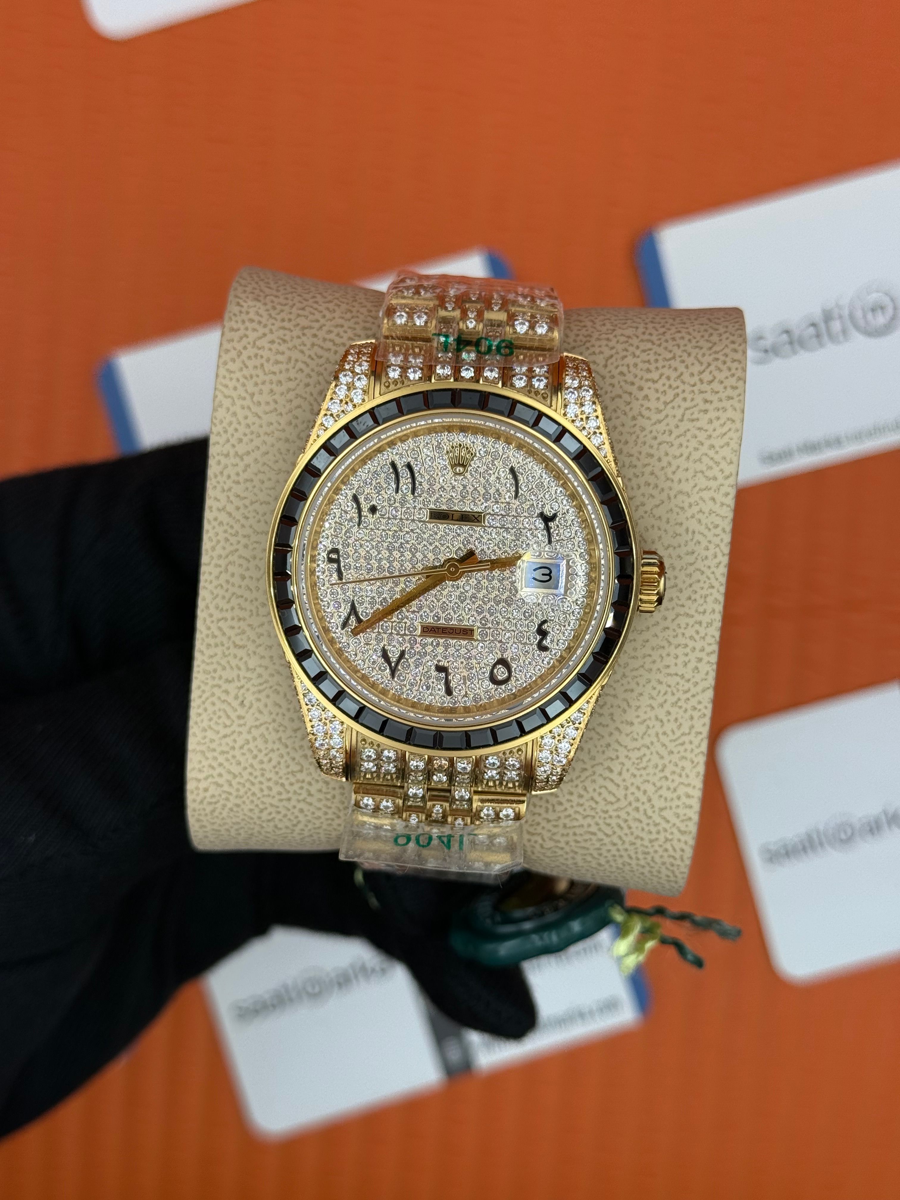 ROLEX Datejust arabic dial full diamond 41mm gold