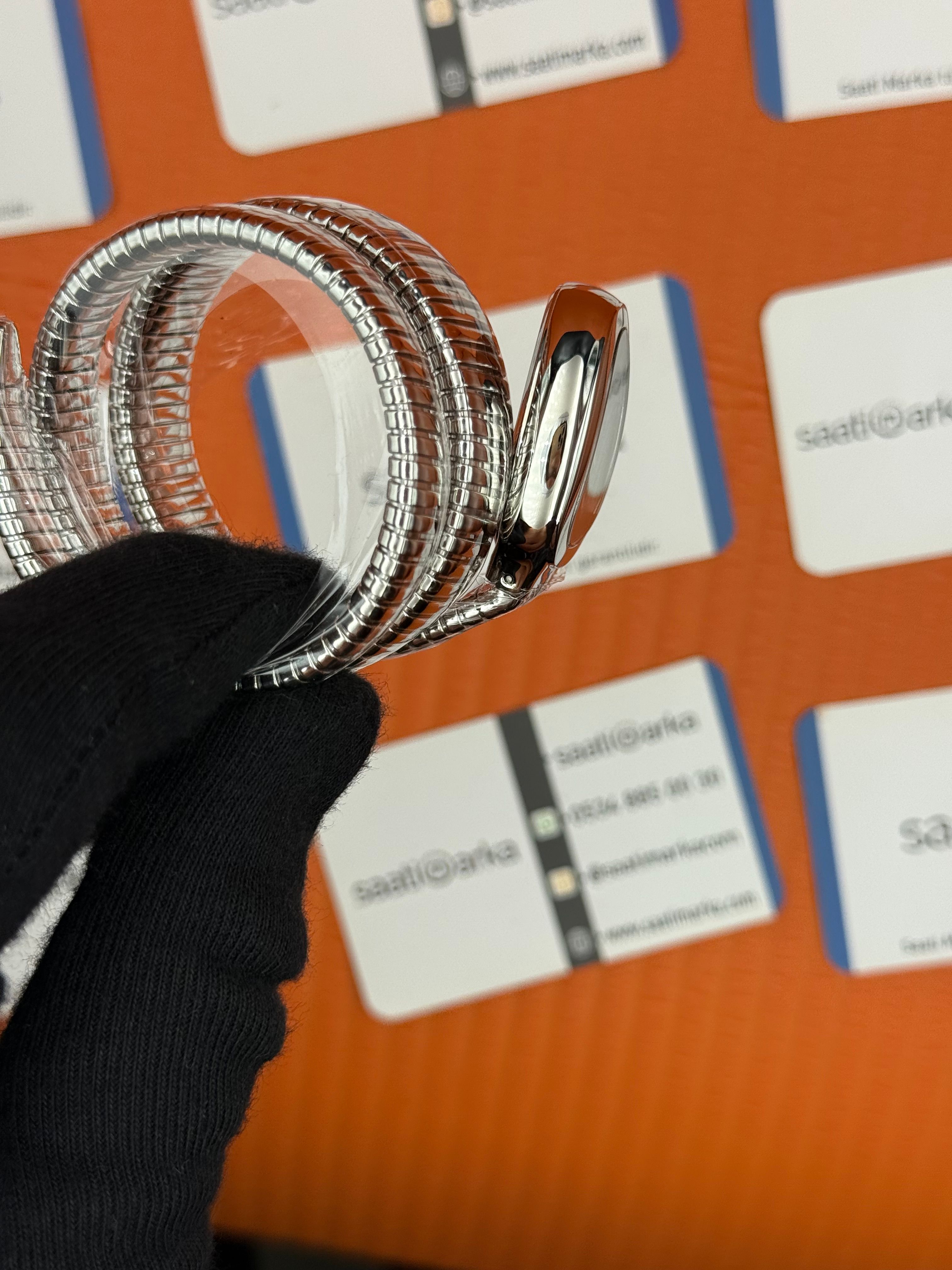 BVLGARİ serpenti çift sarma silver kordon yeşil kadran kadın kol saati