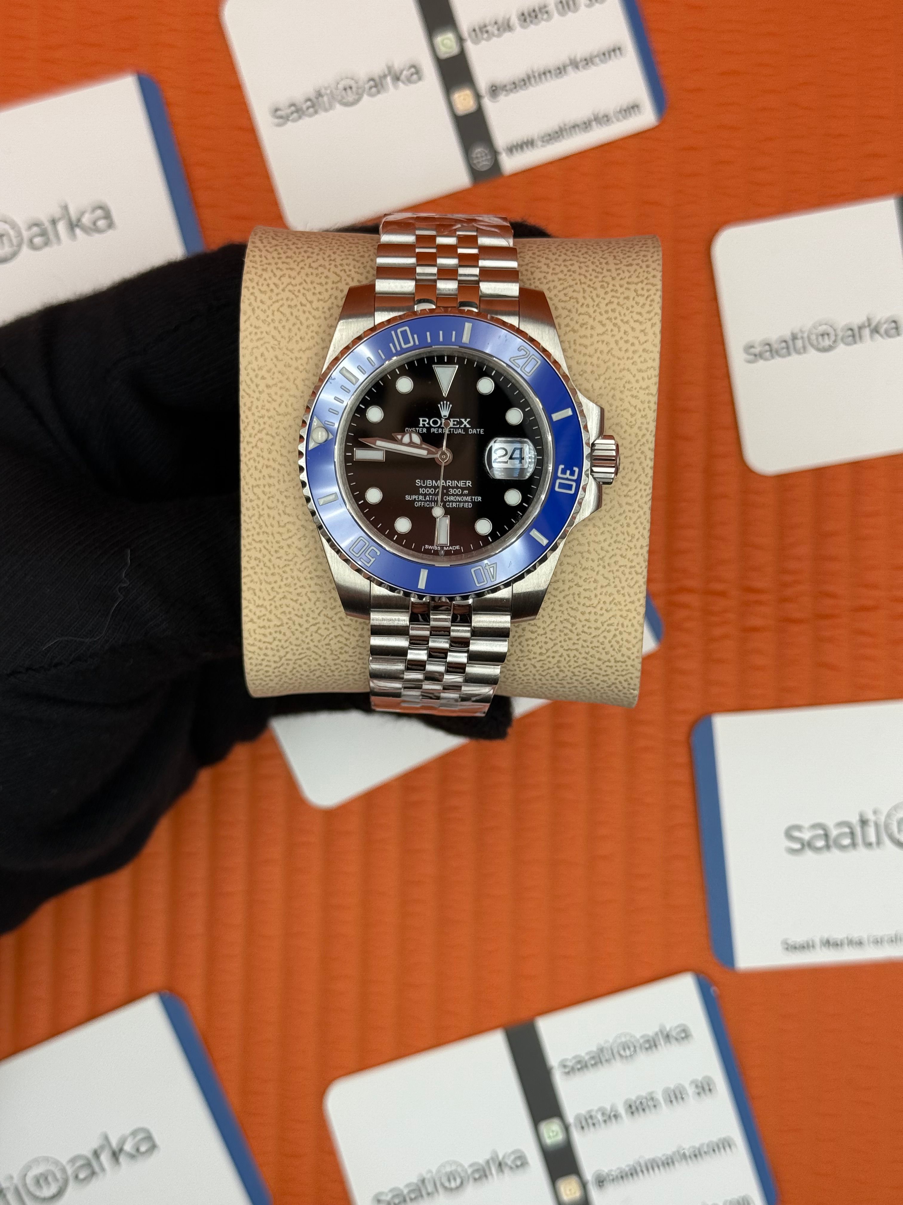 ROLEX Submariner jubilee kordon black dial blue bezel 