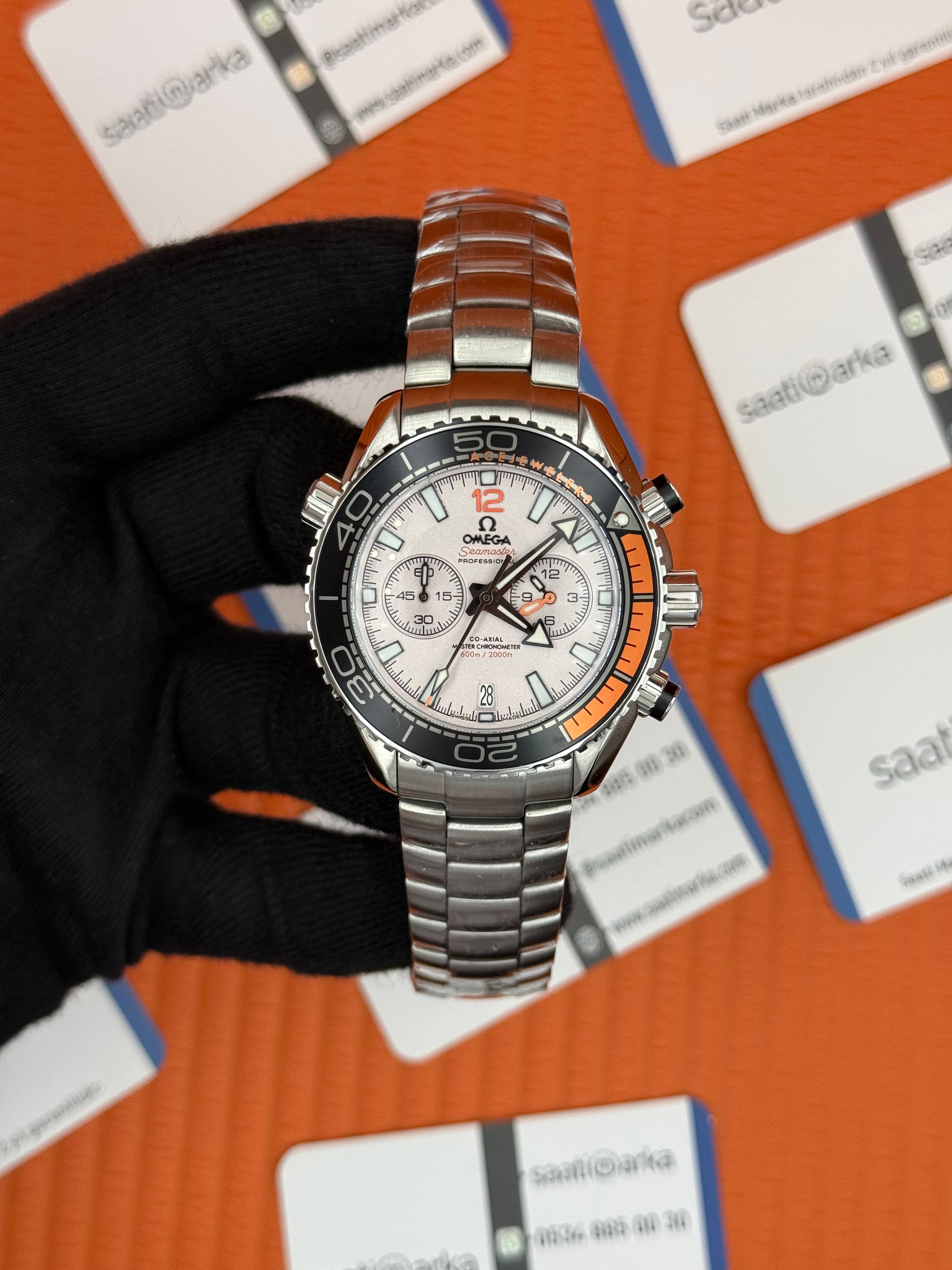 OMEGA SEAMSTER CHRONOMETER SİYAH TURUNCU BEZEL ÇELİK KASA KORDON 
