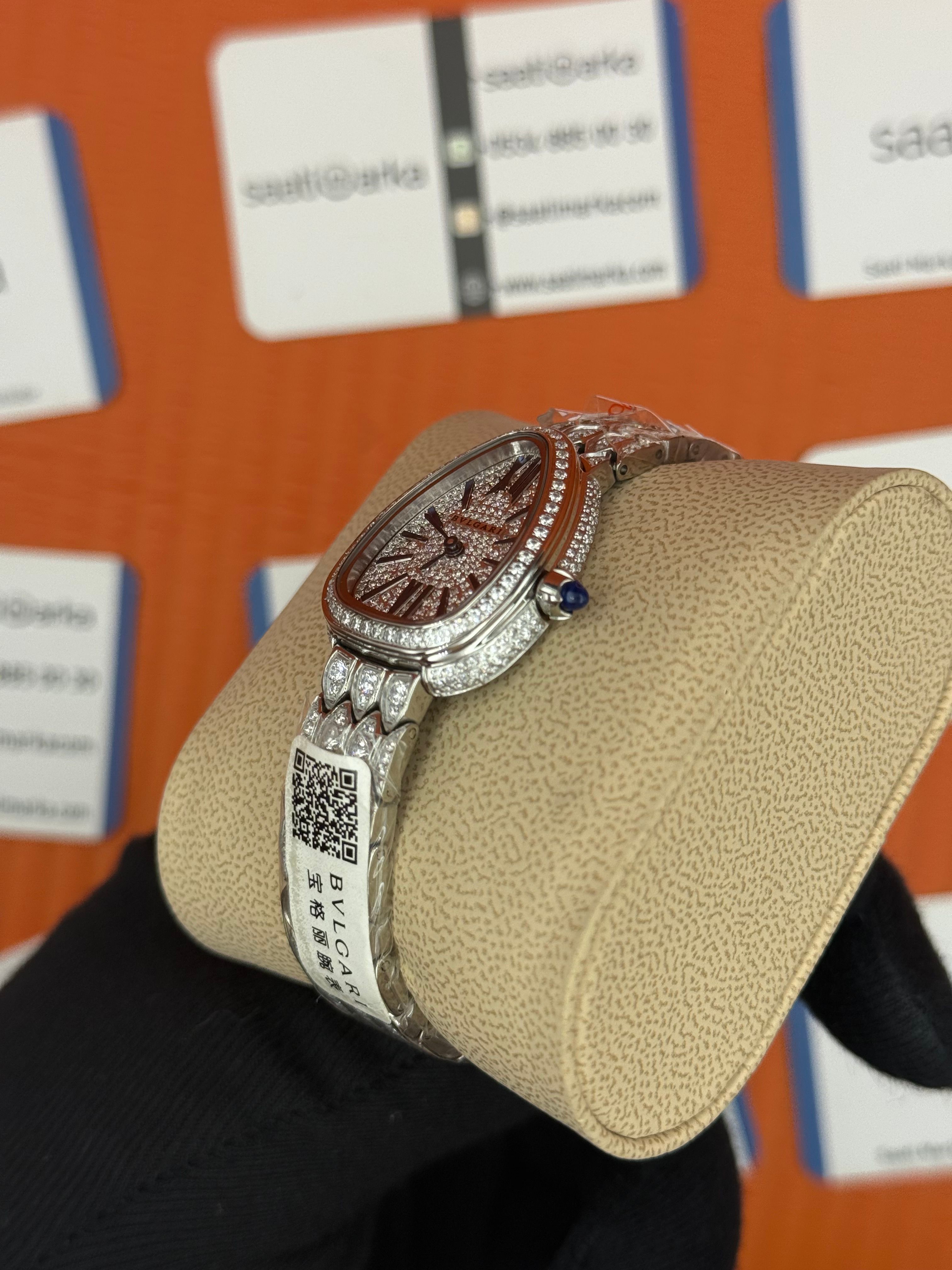 BVLGARİ serpenti seduttori full diamond silver kasa kordon kadın kol saati