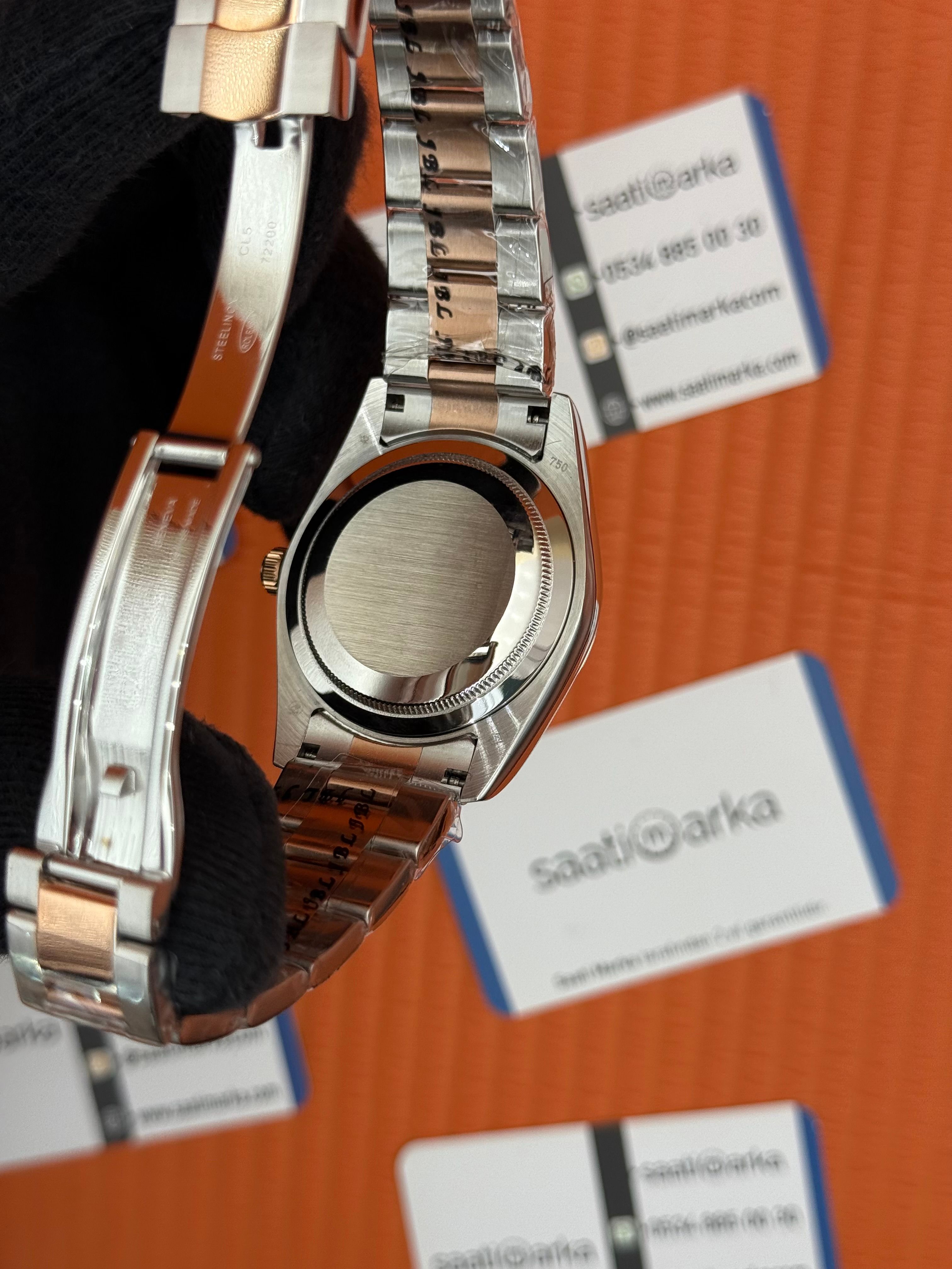 ROLEX Datejust chocolate dial rose-silver oyster kordon