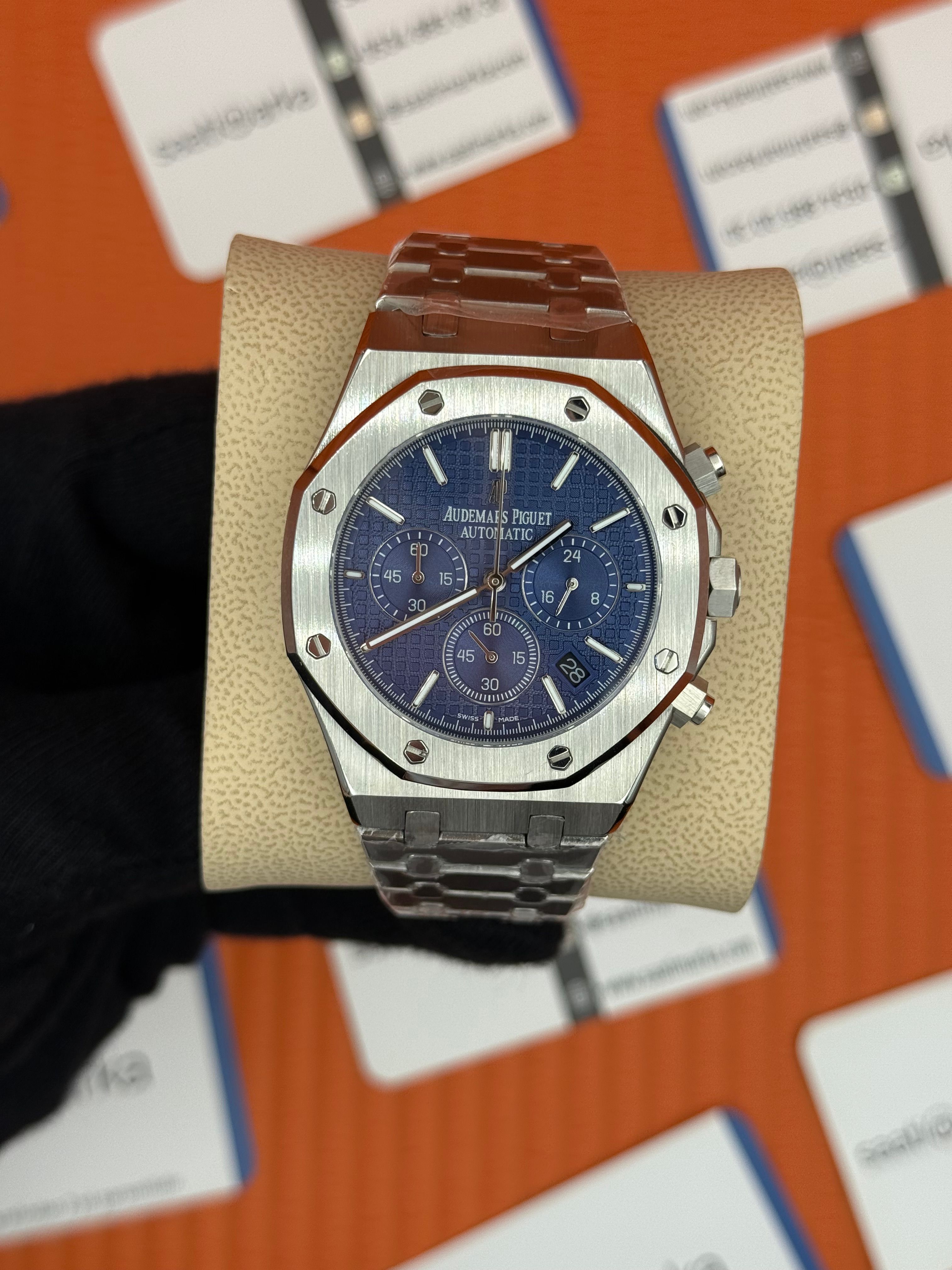 AUDEMARS PİGUET CHRONOGRAPH MAVİ KADRAN SİLVER KASA-KORDON 