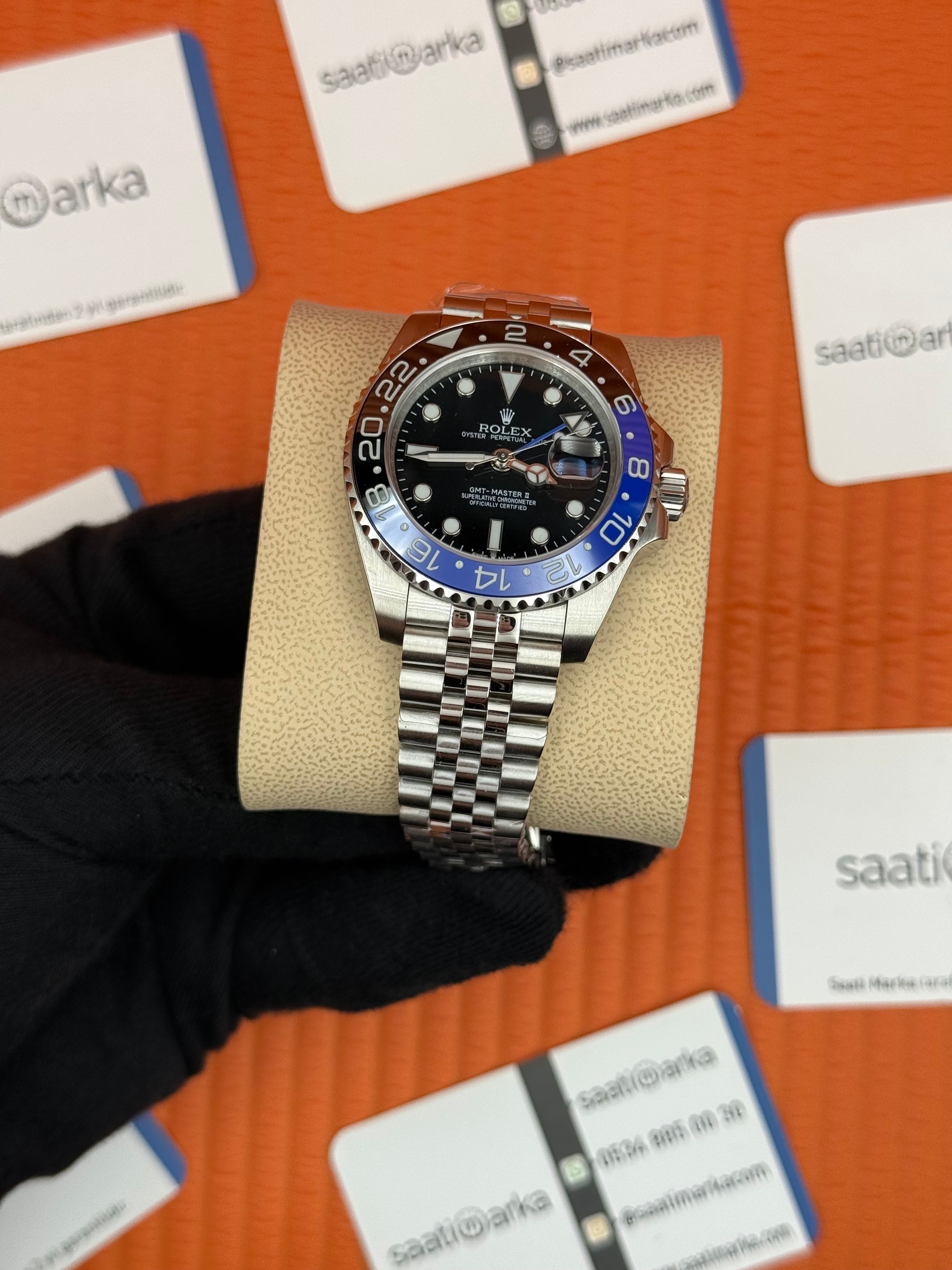 ROLEX Gmt Master Sprite black dial black blue bezel jubilee 40mm