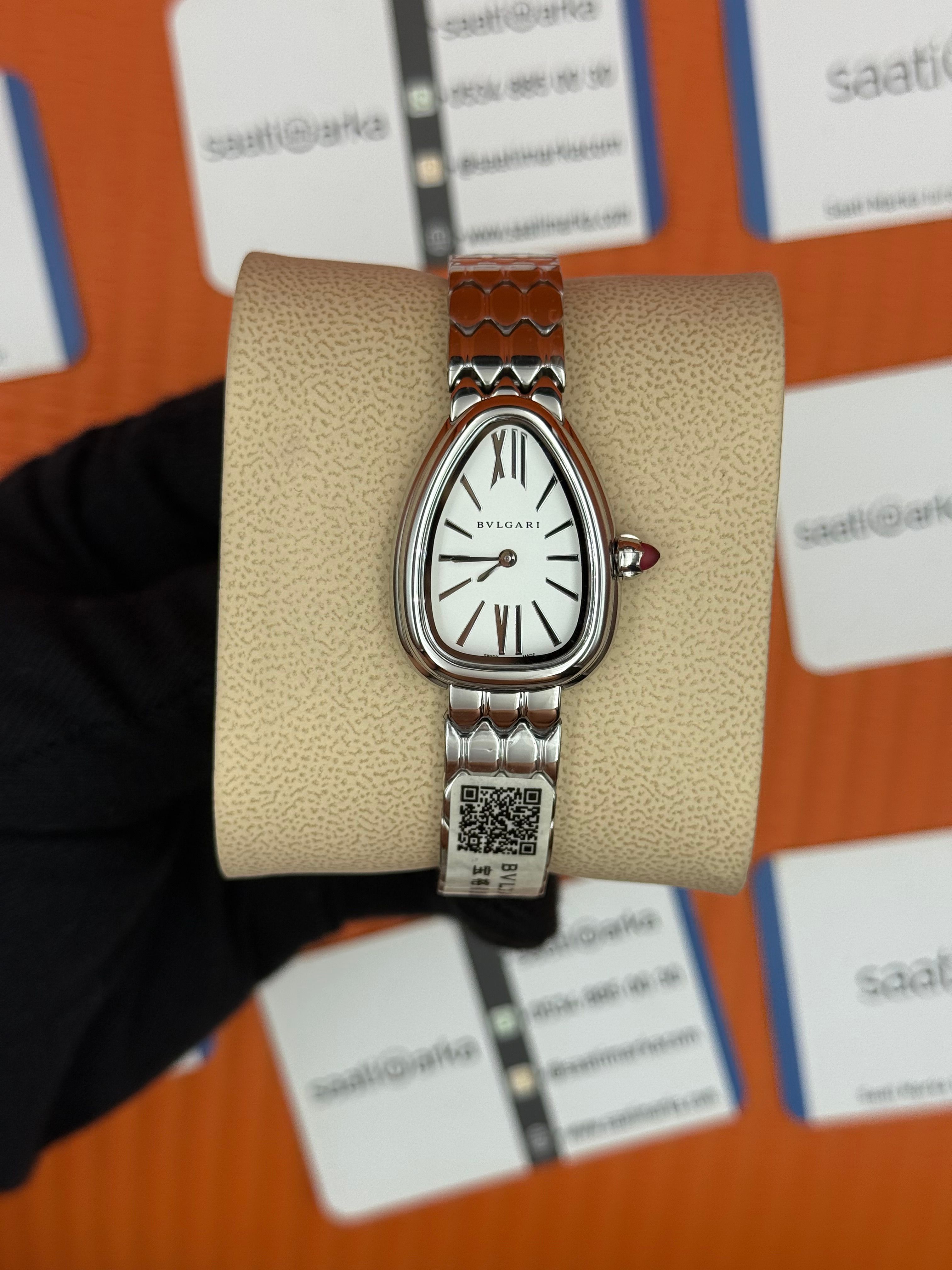 BVLGARİ serpenti seduttori beyaz kadran silver kasa kordon kadın kol saati