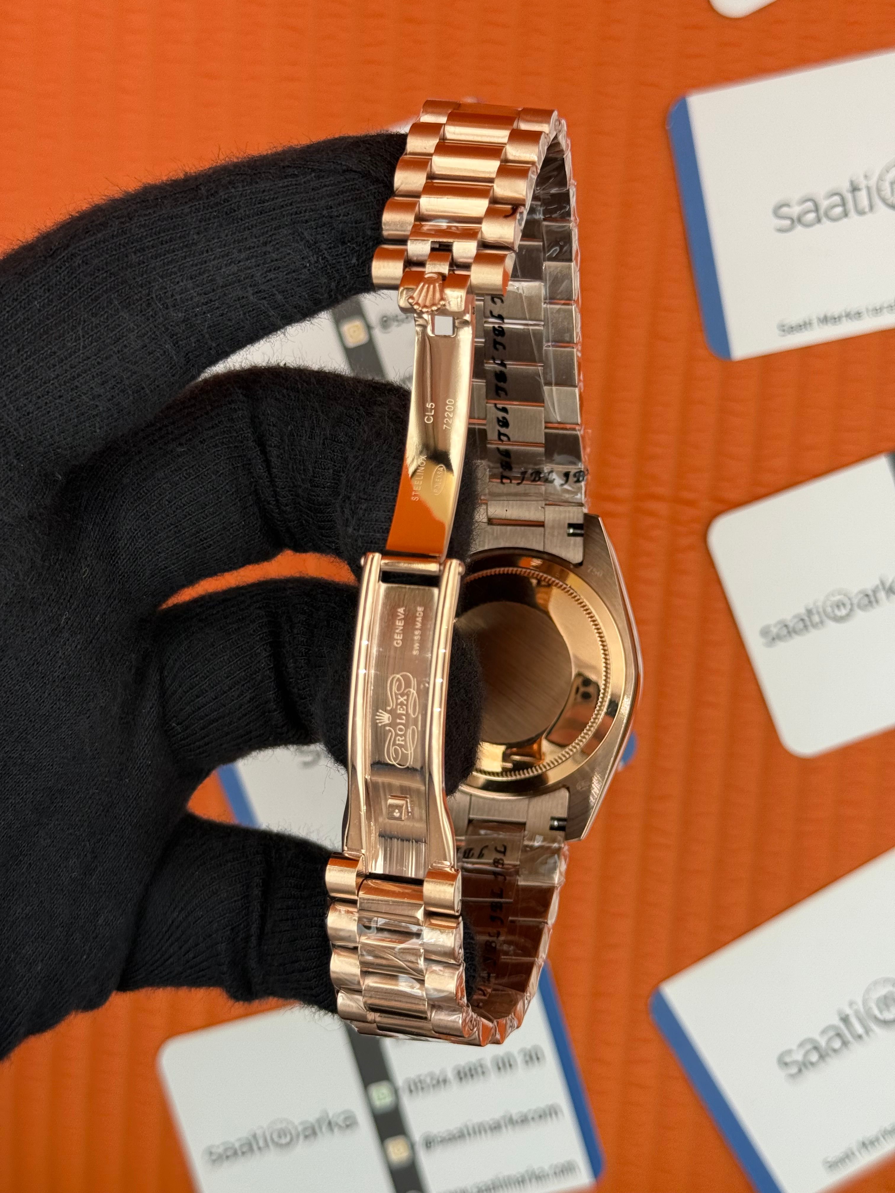 ROLEX Day Date rose kadarn rose kasa-kordon oyster