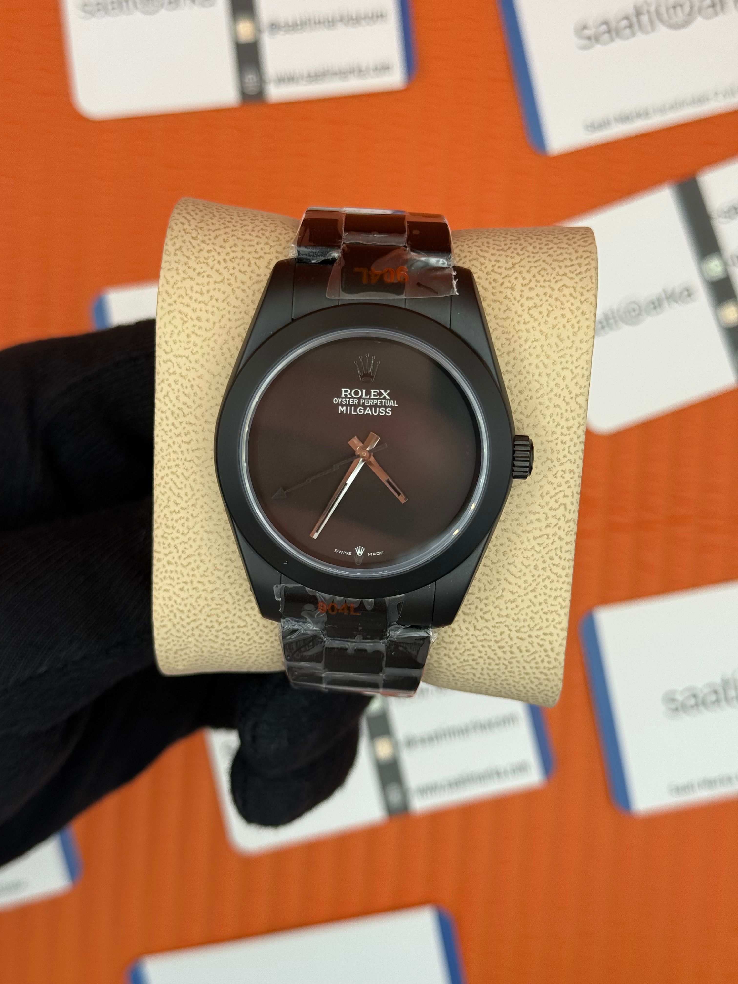 ROLEX Milgauss mat siyah kasa-kordon