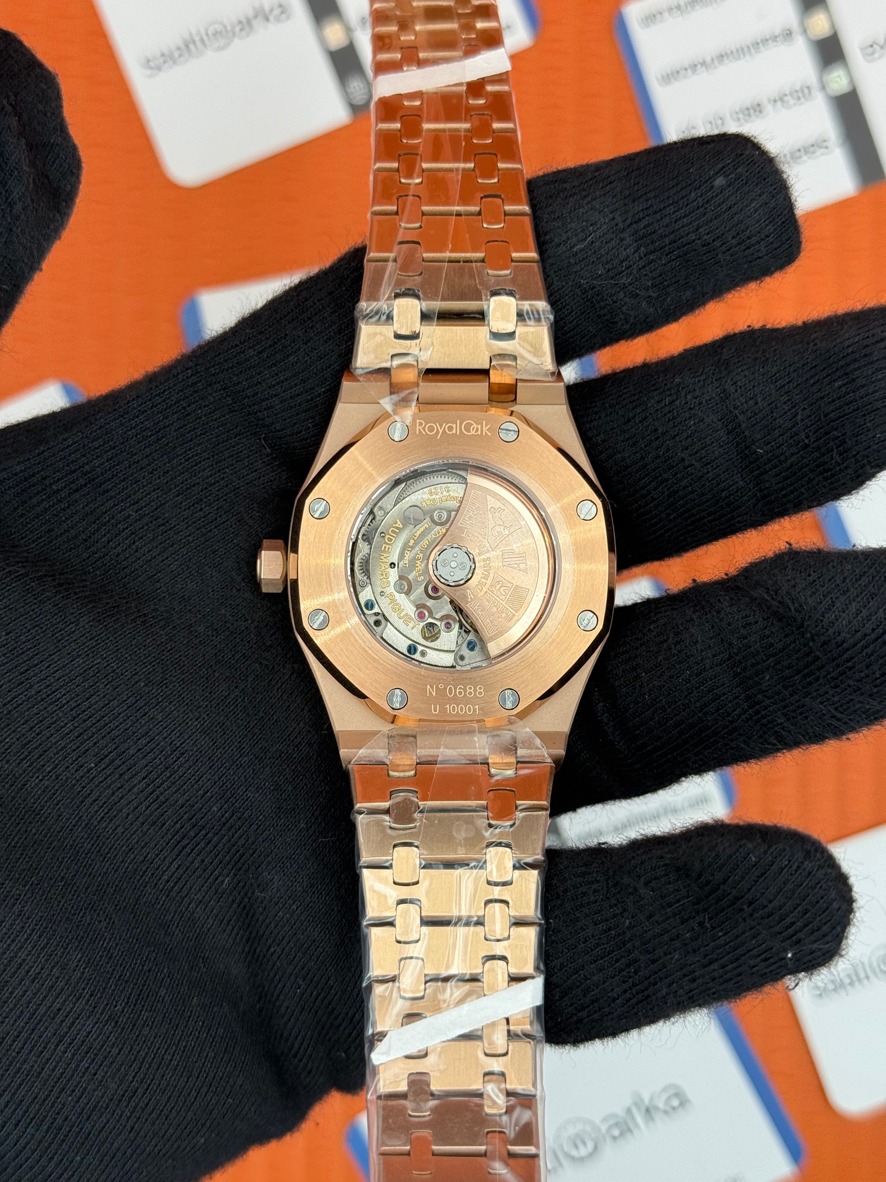 AUDEMARS PİGUET ROYAL OAK BEYAZ KADRAN ROSE KASA KORDON  OTOMATİK MEKANİZMA