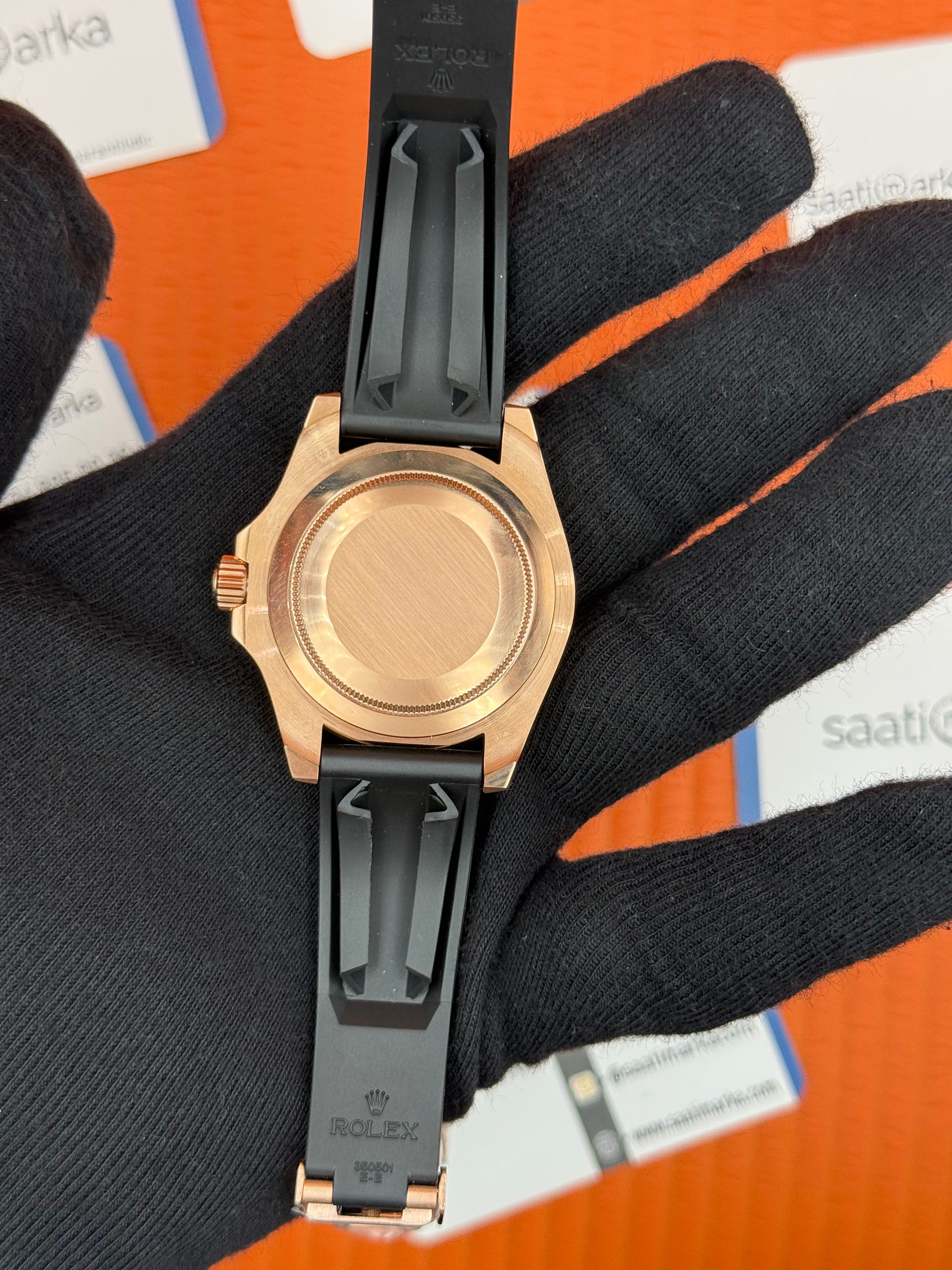ROLEX Yacht Master black dial siyah kauçuk kordon
