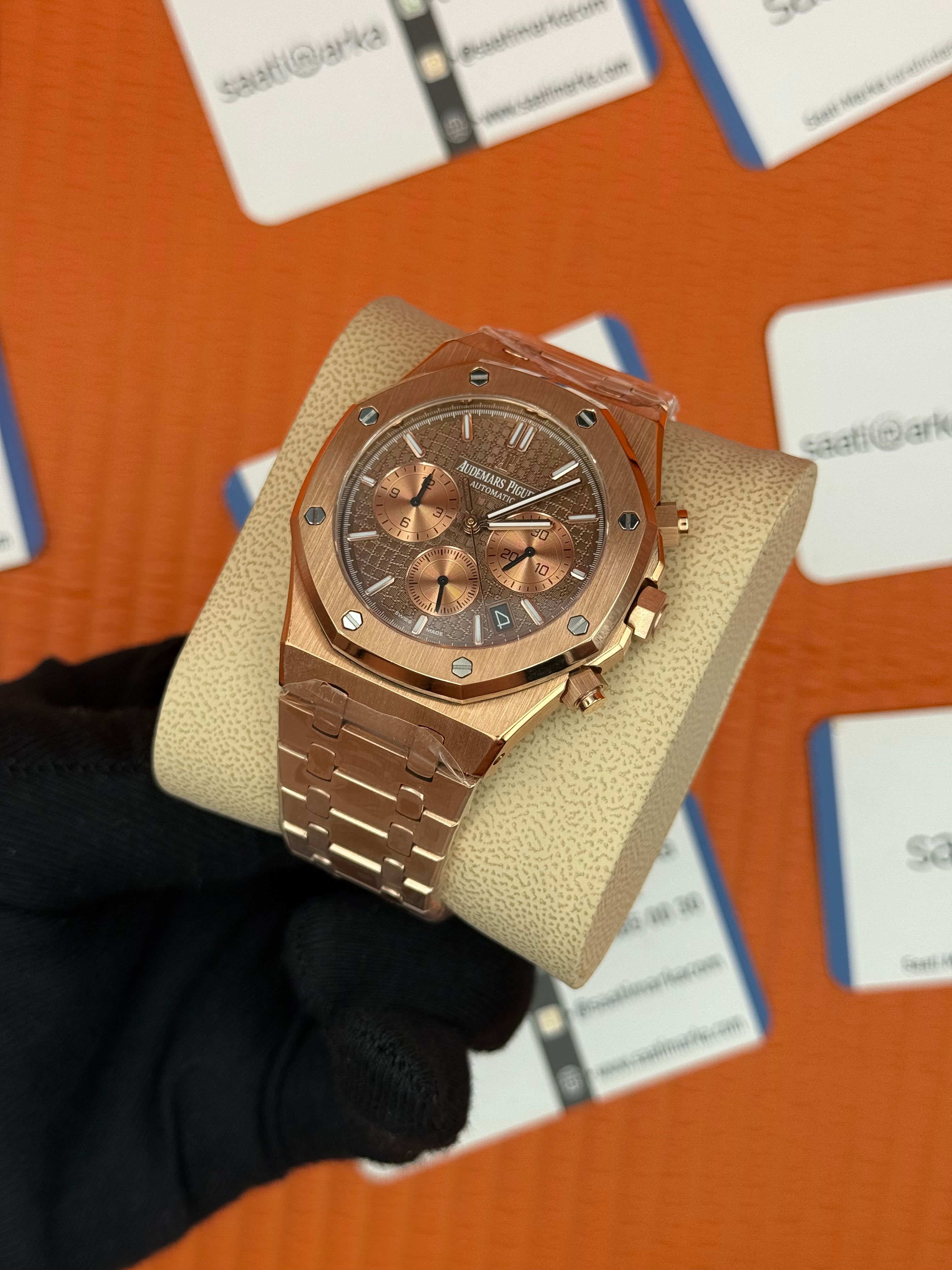 AUDEMARS PİGUET CHOCOLATE DİAL ROSE KASA KORDON ROYAL OAK