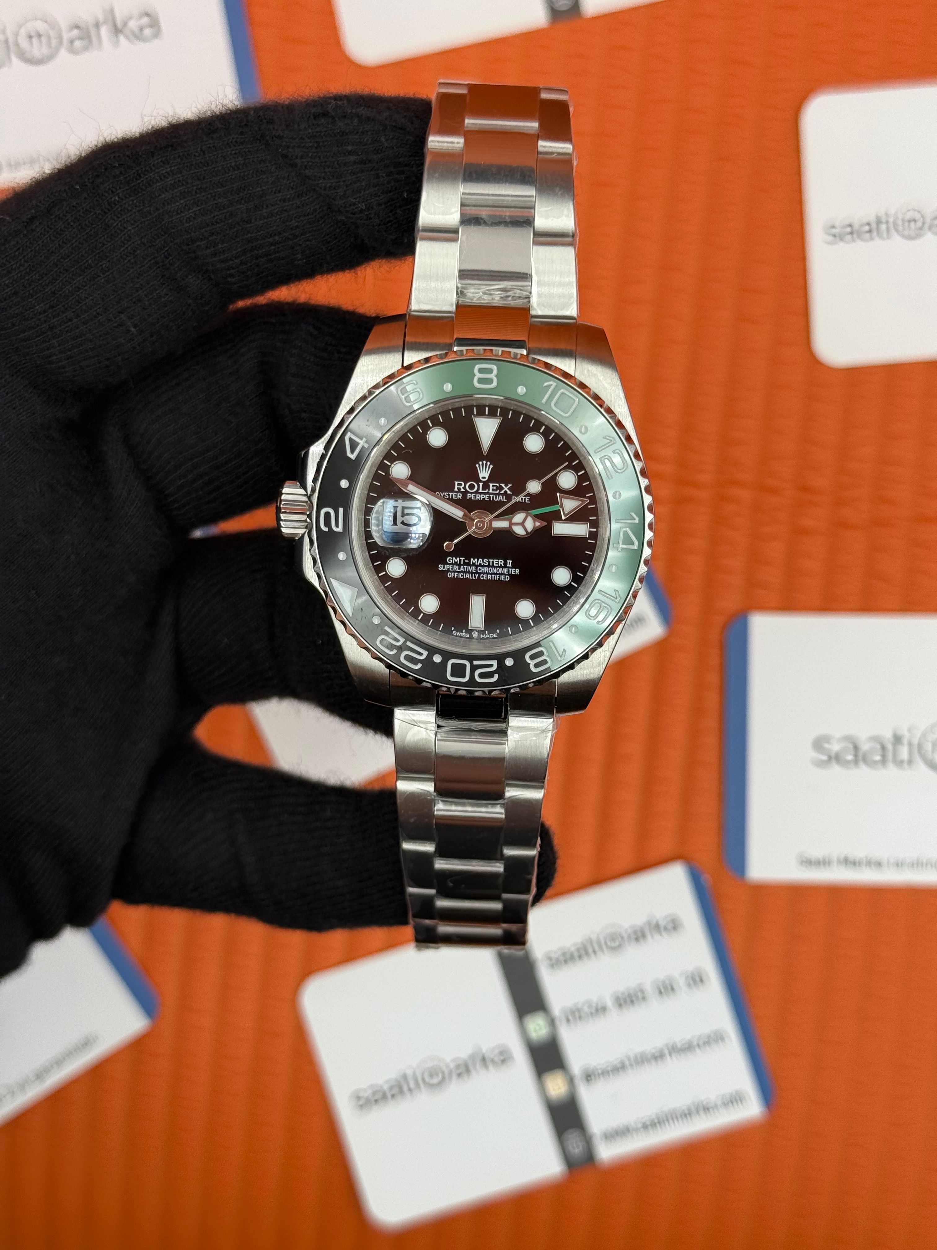 ROLEX Gmt Master Sprite blacik dial green black bezel oyster 40mm