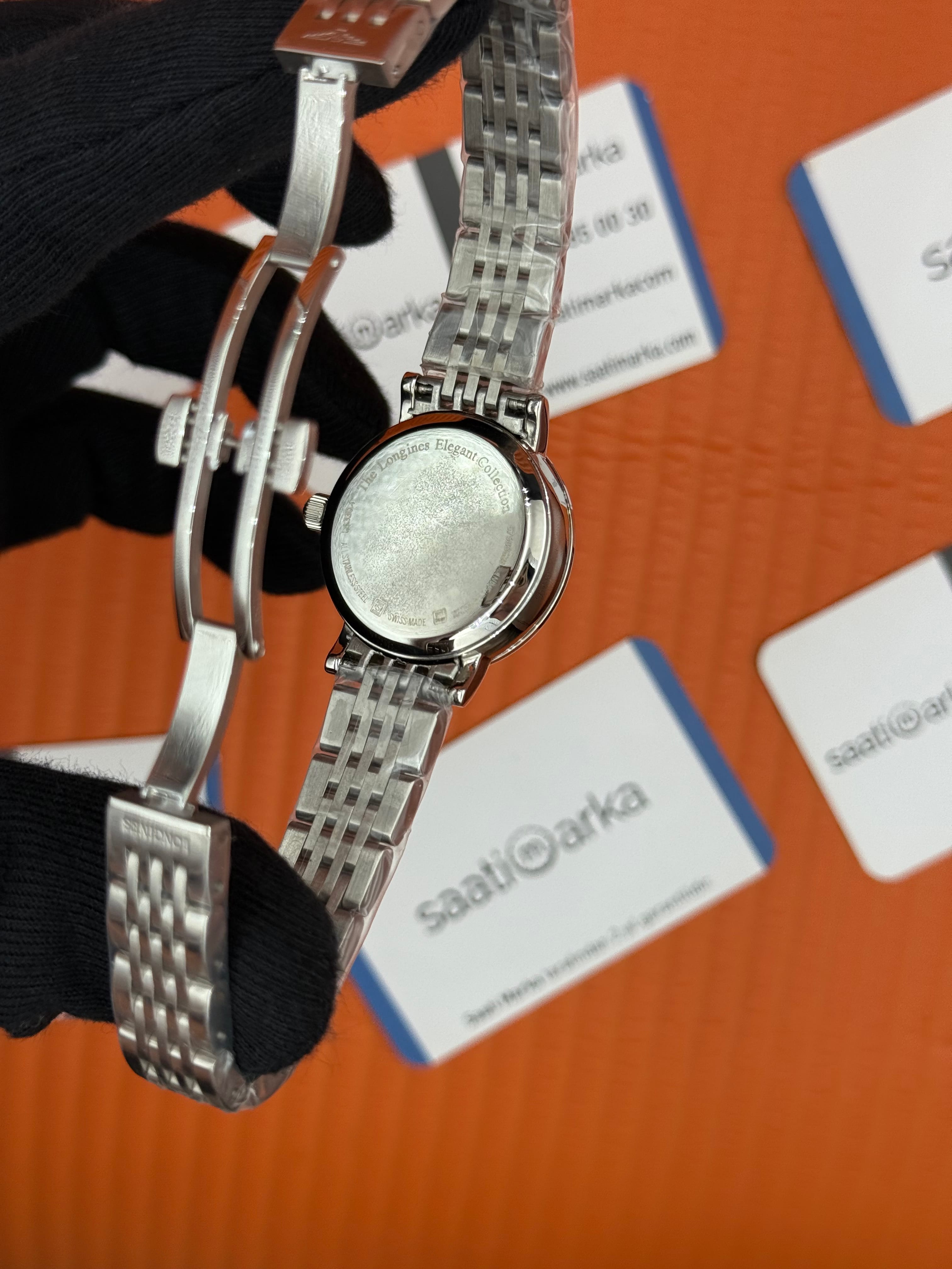 LONGINES L431049976 mavi baget taşlı kadran silver kasa kordon 29mm